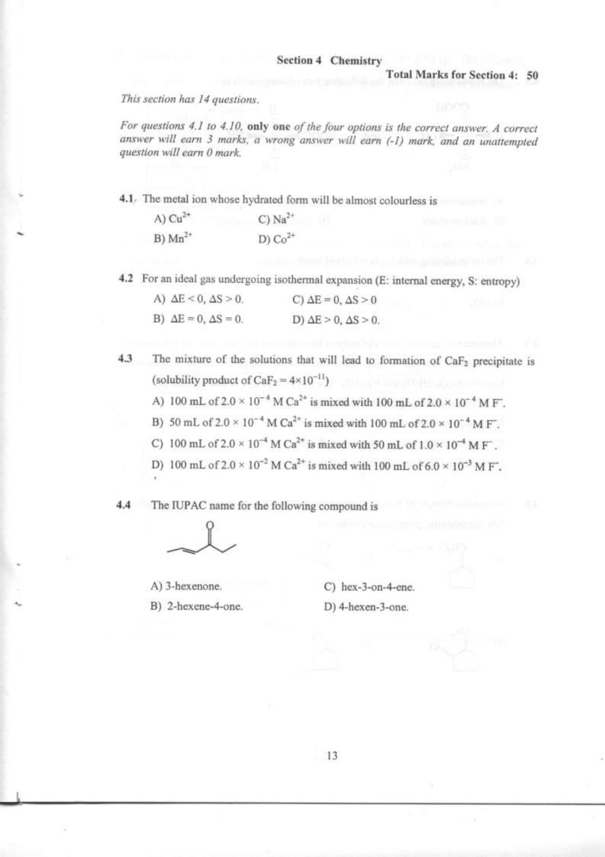 NEST 2009 Question Paper. - Page 39