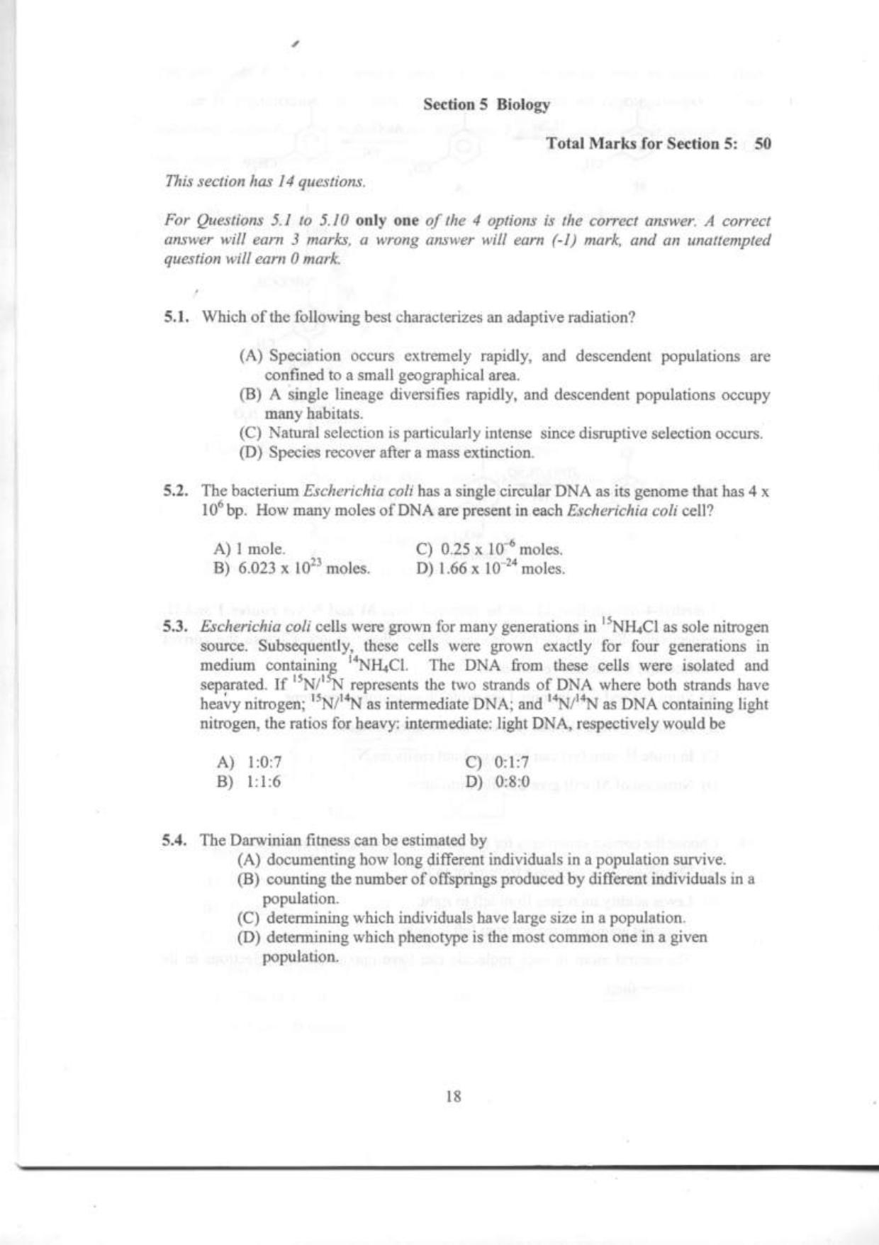 NEST 2009 Question Paper. - Page 44