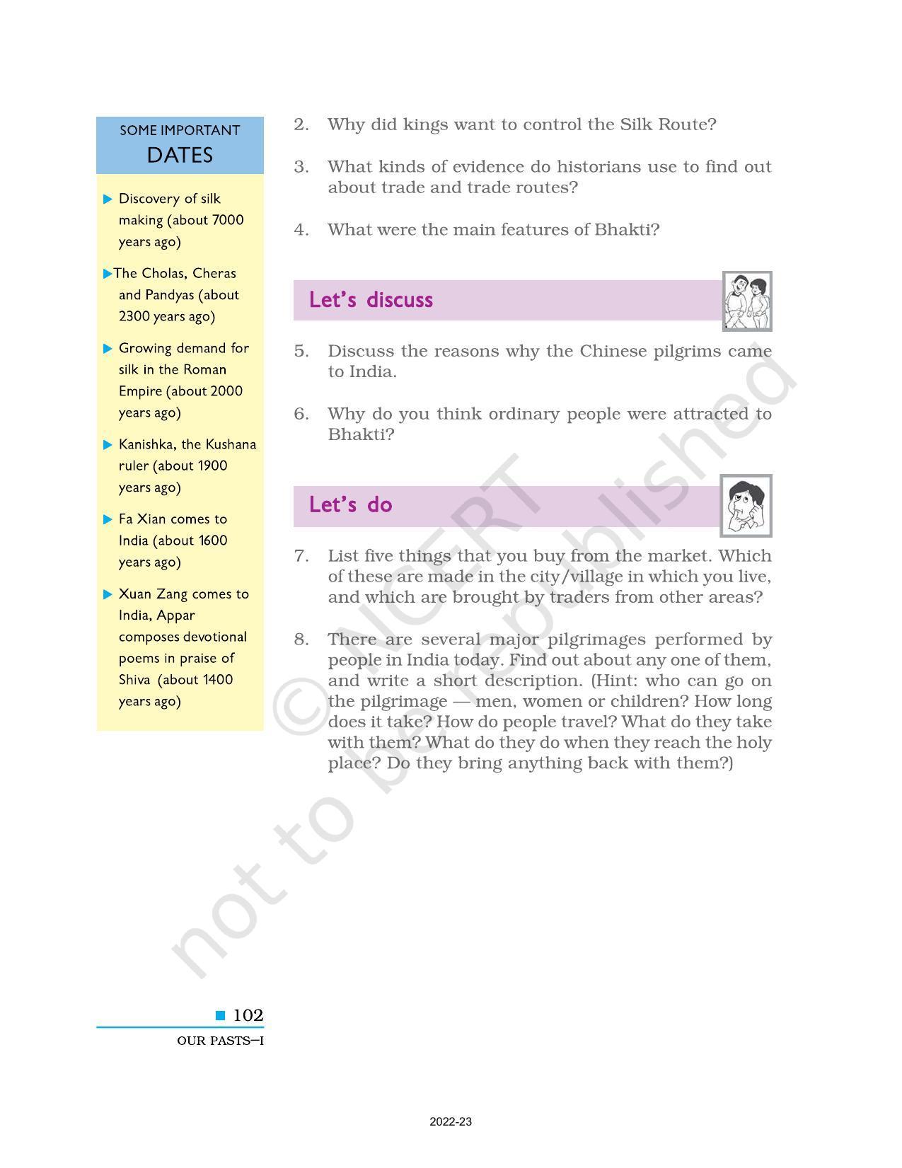 NCERT Book for Class 6 Social Science(History) : Chapter 9-Traders, Kings, and Pilgrims - Page 12