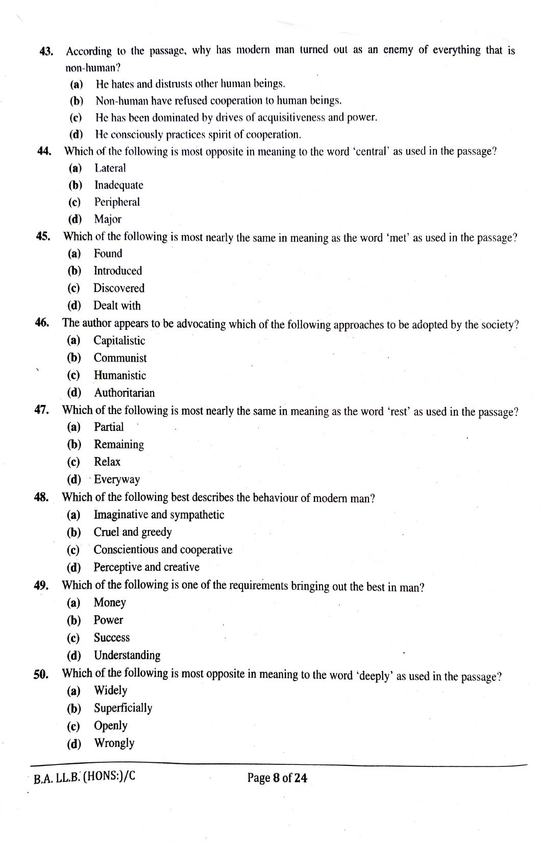 RULET 2024 Sample Question Paper - Page 8