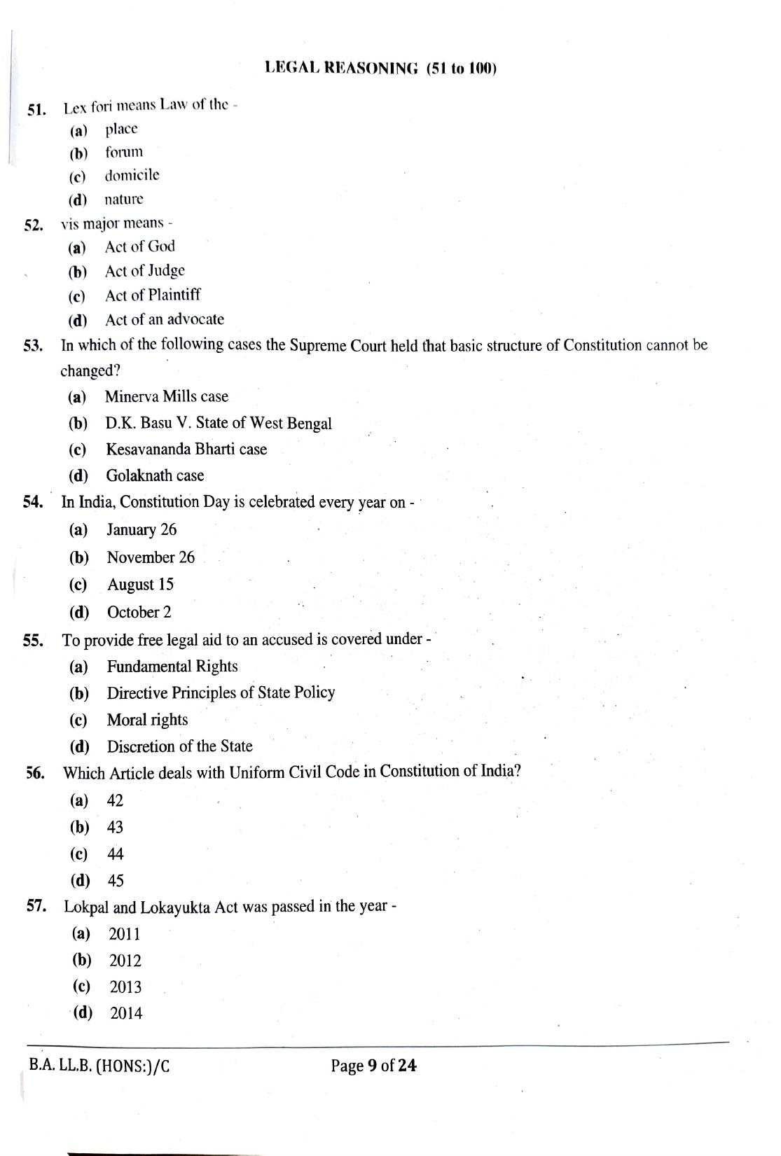 RULET 2024 Sample Question Paper - Page 9