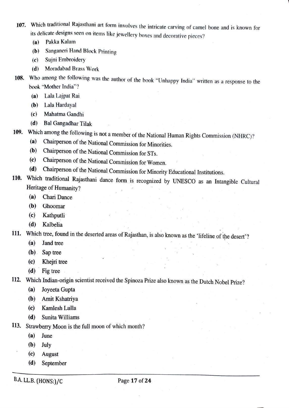 RULET 2024 Sample Question Paper - Page 17