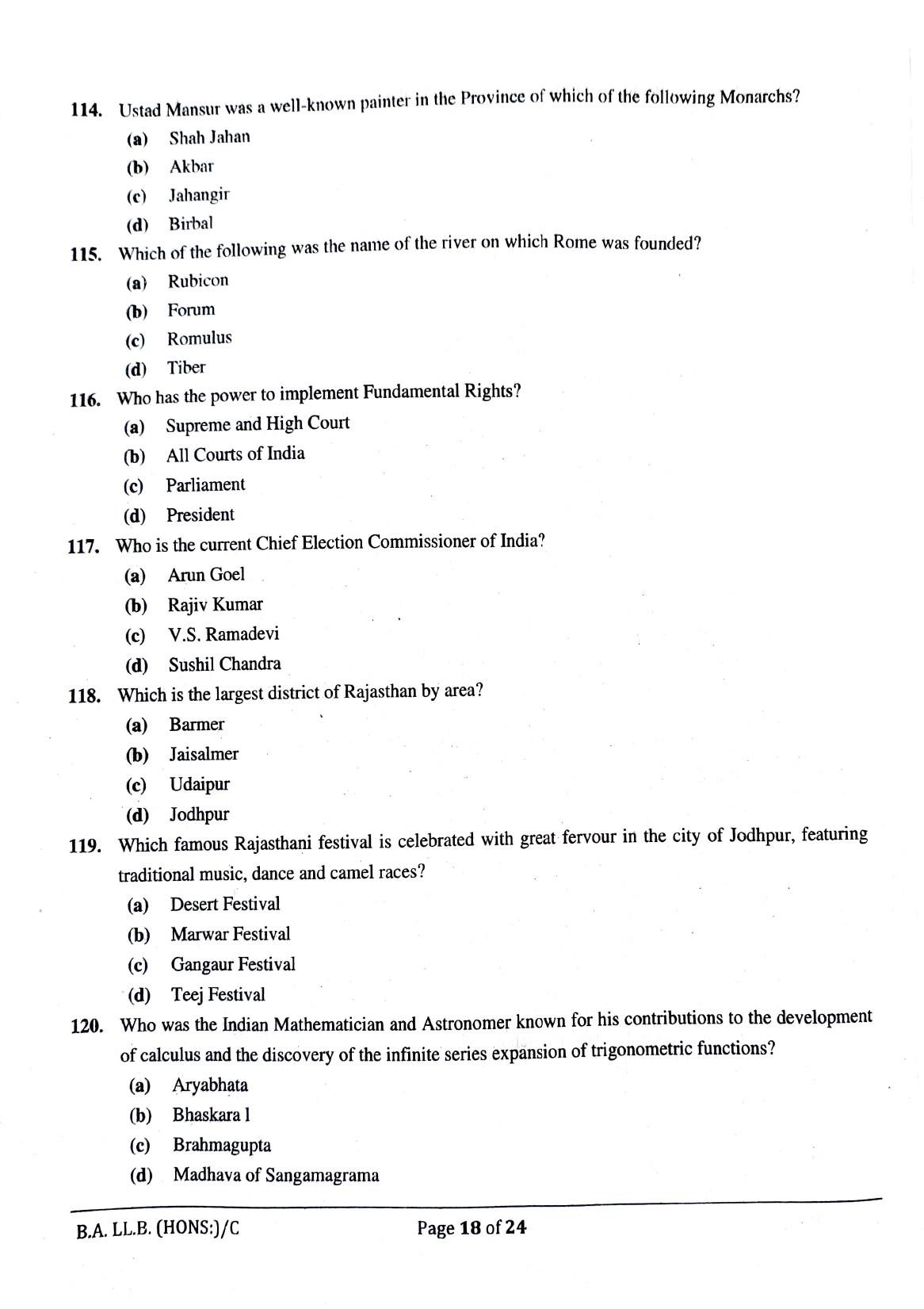 RULET 2024 Sample Question Paper - Page 18