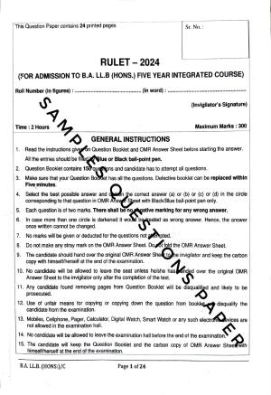 RULET 2024 Sample Question Paper