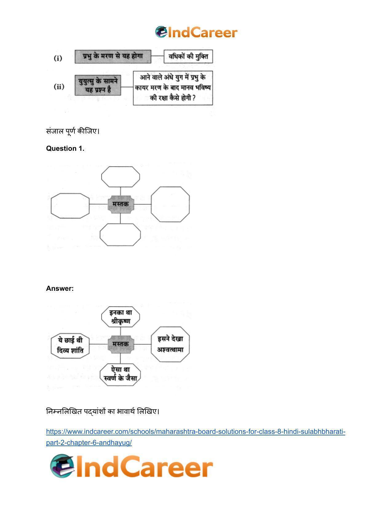 Maharashtra Board Solutions for Class 8- Hindi Sulabhbharati (Part 2): Chapter 6- अंधायुग - Page 9