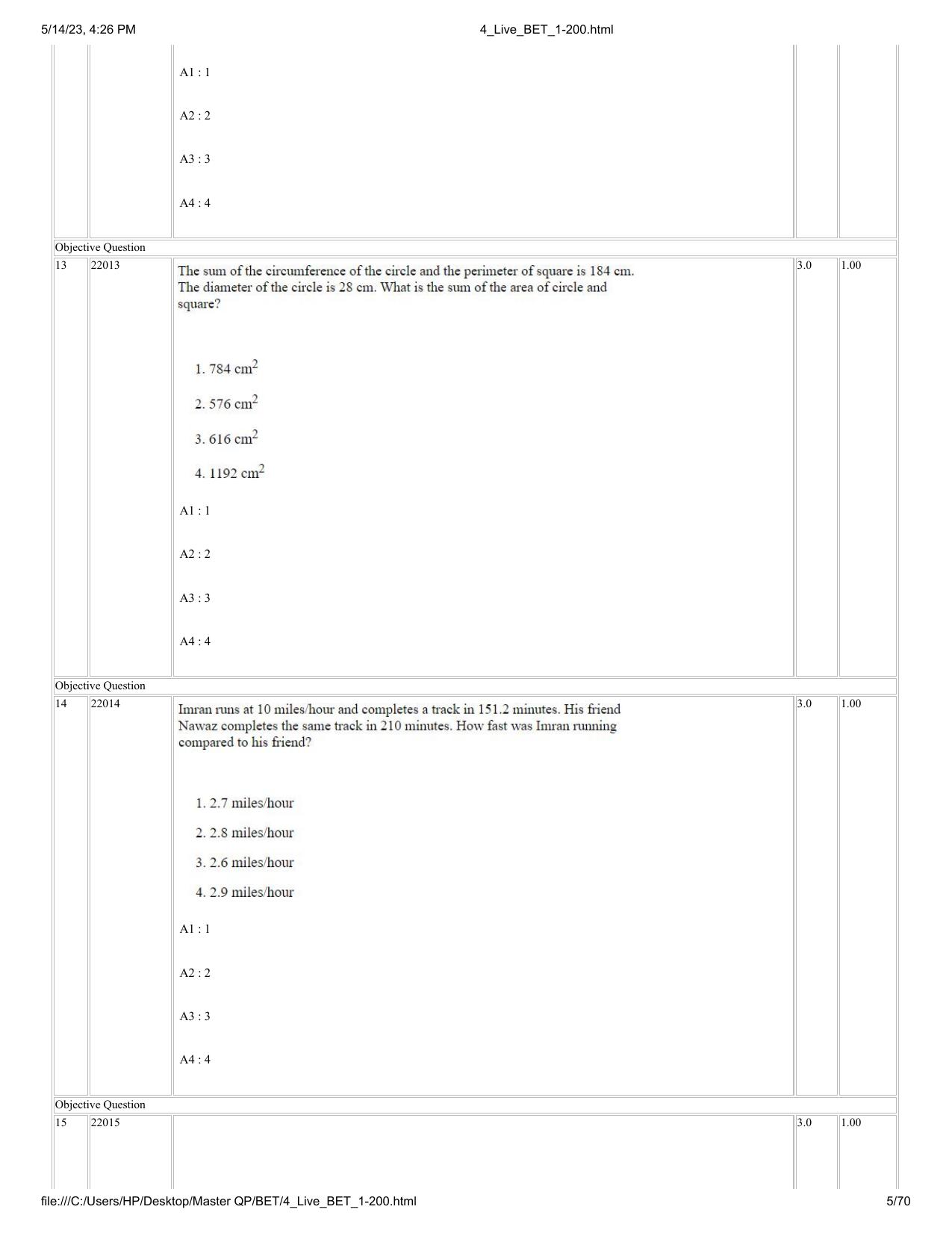 BET 2023 Question Paper - Page 5
