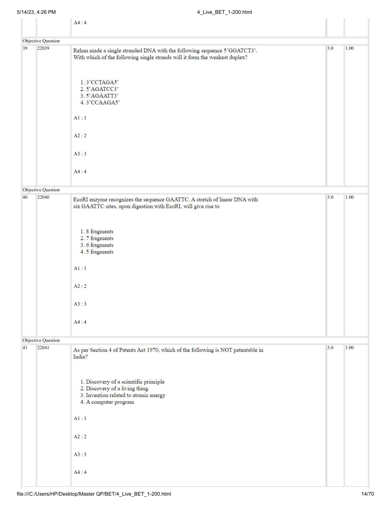 BET 2023 Question Paper - Page 14