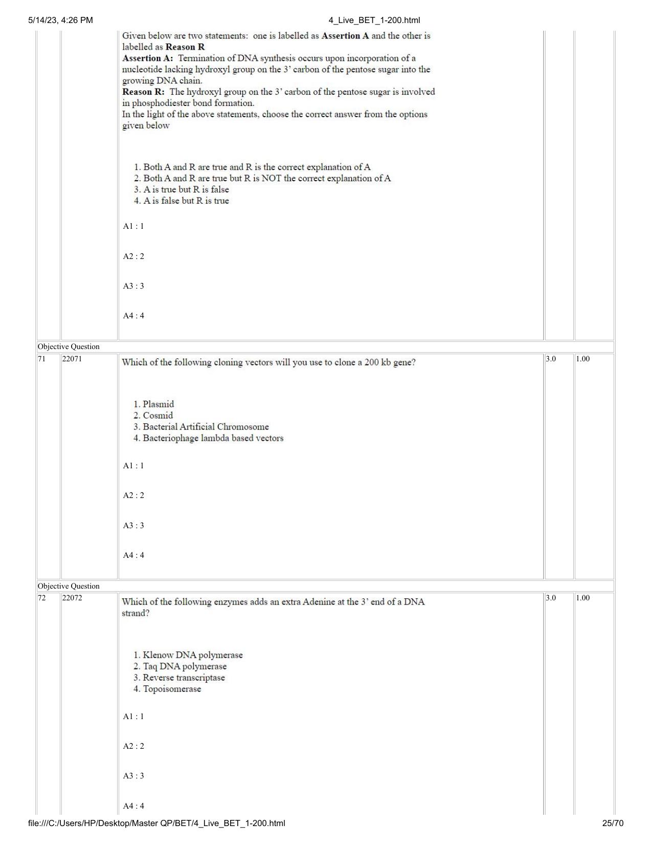 BET 2023 Question Paper - Page 25