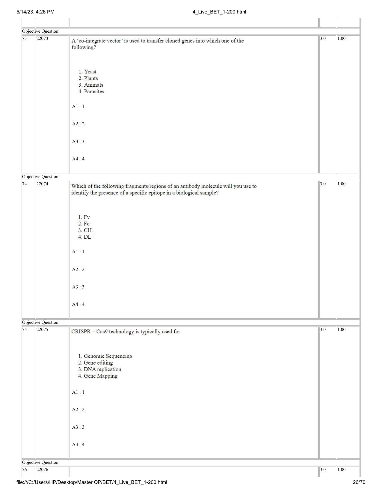 BET 2023 Question Paper - Page 26