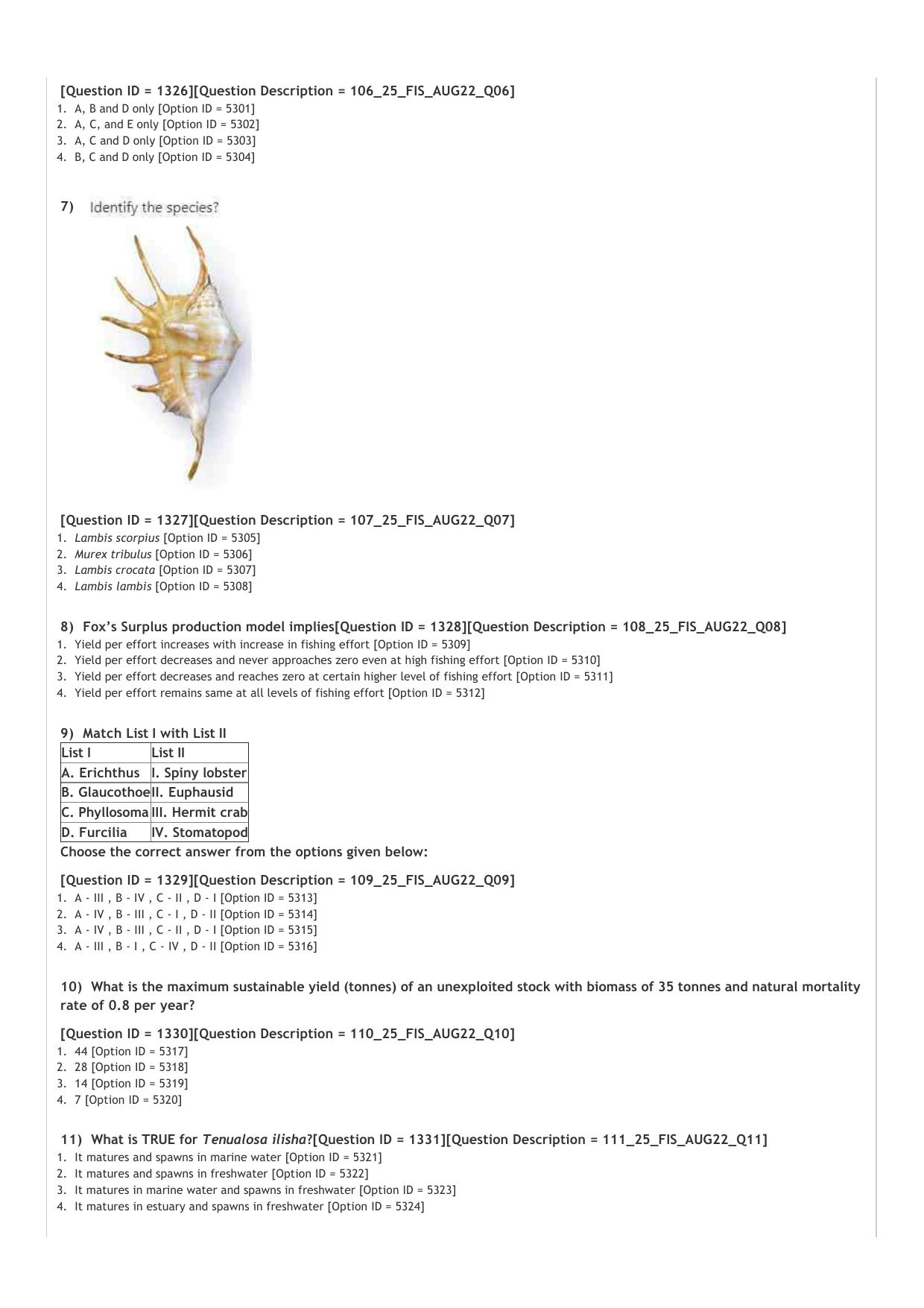 ICAR AIEEA PG 2022 FISHERIES SCIENCE Question Paper - Page 3