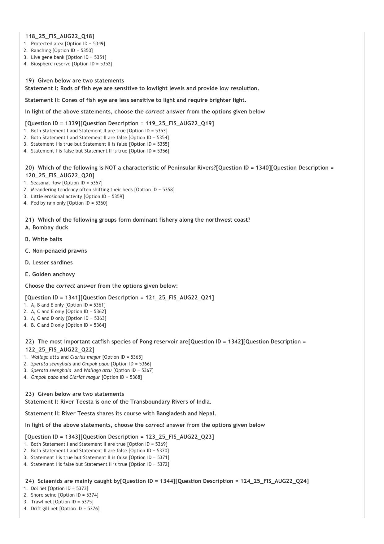 ICAR AIEEA PG 2022 FISHERIES SCIENCE Question Paper - Page 5