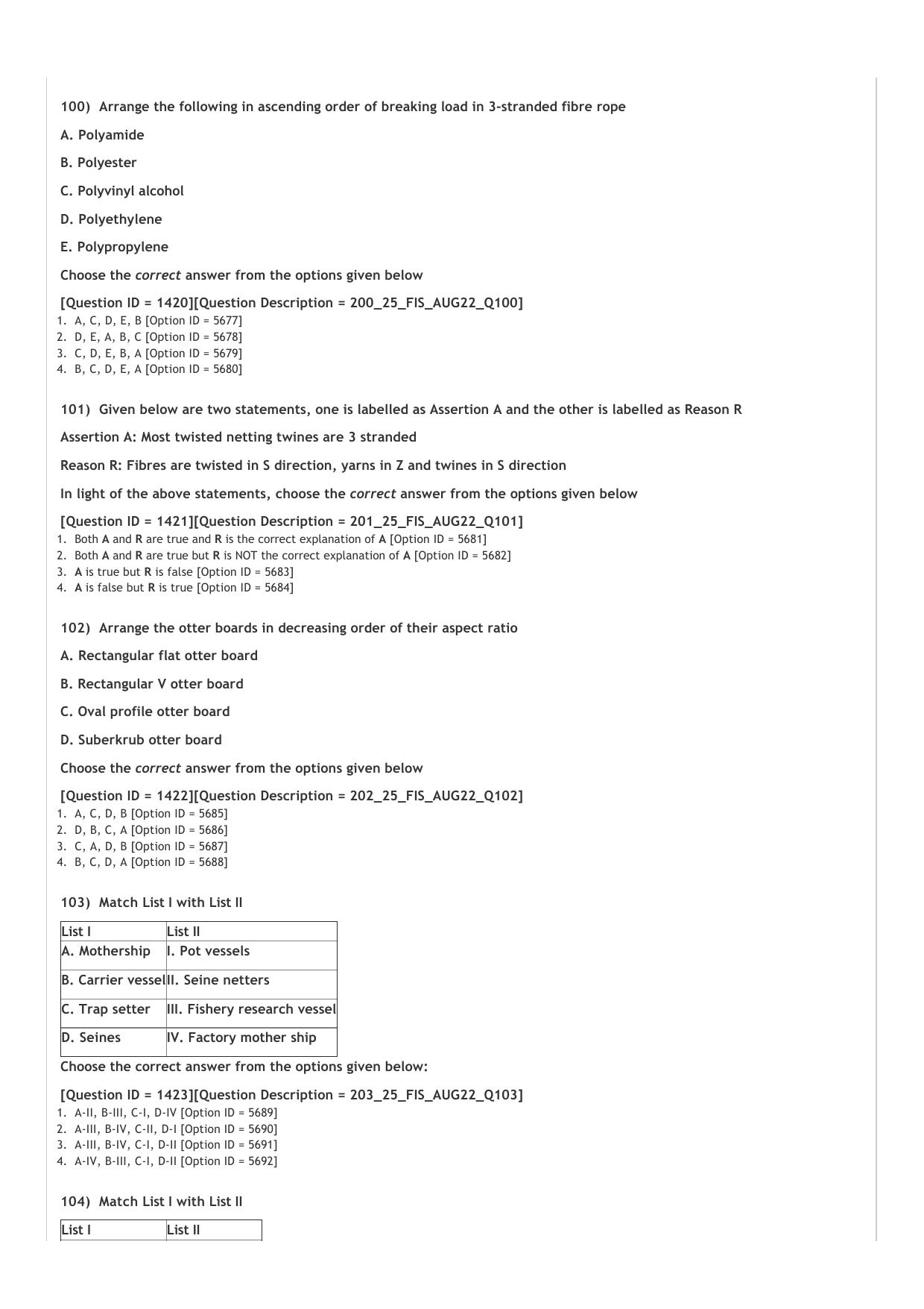 ICAR AIEEA PG 2022 FISHERIES SCIENCE Question Paper - Page 15