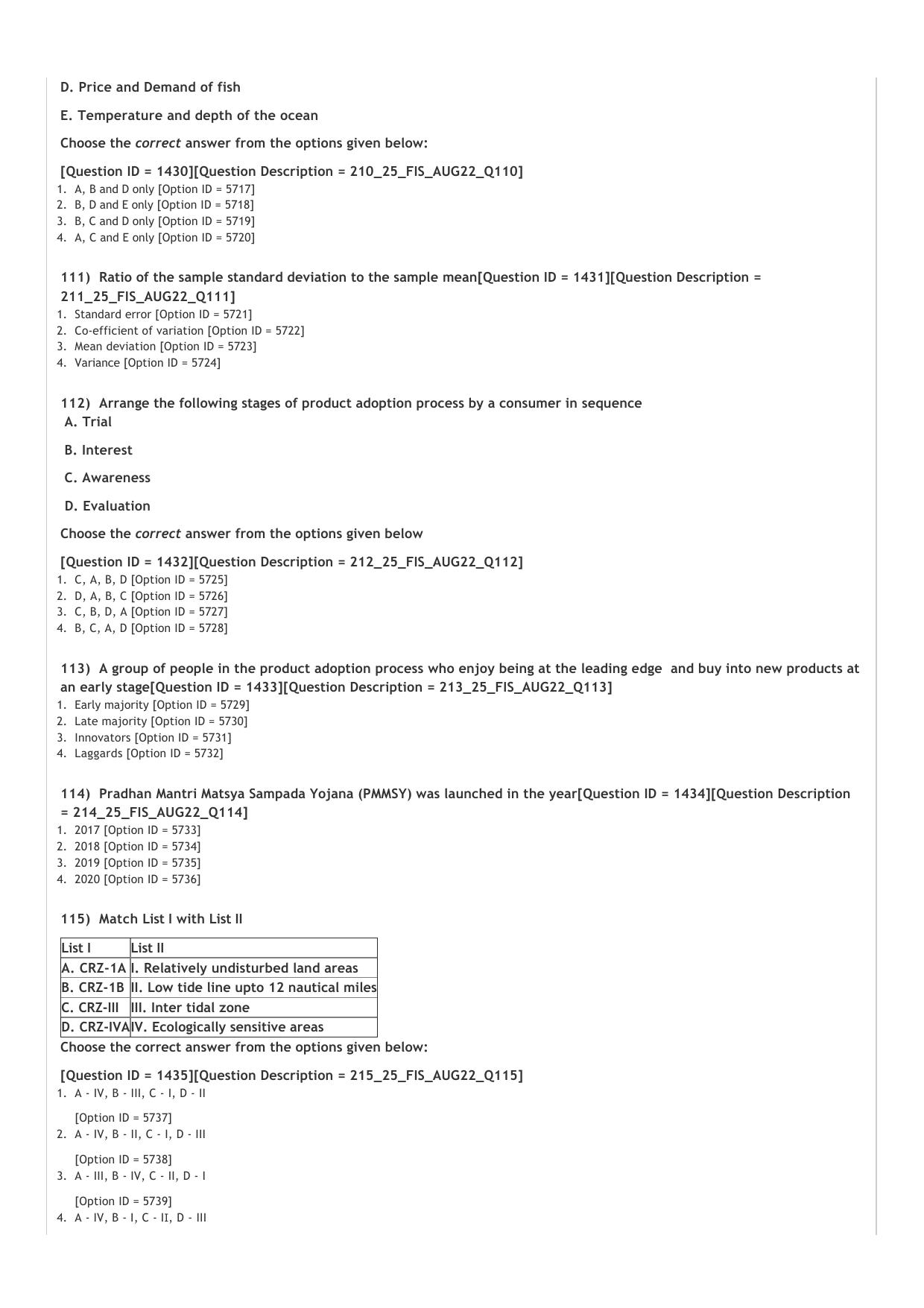 ICAR AIEEA PG 2022 FISHERIES SCIENCE Question Paper - Page 17