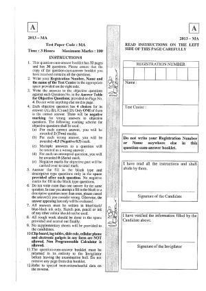 JAM 2013: MA Question Paper