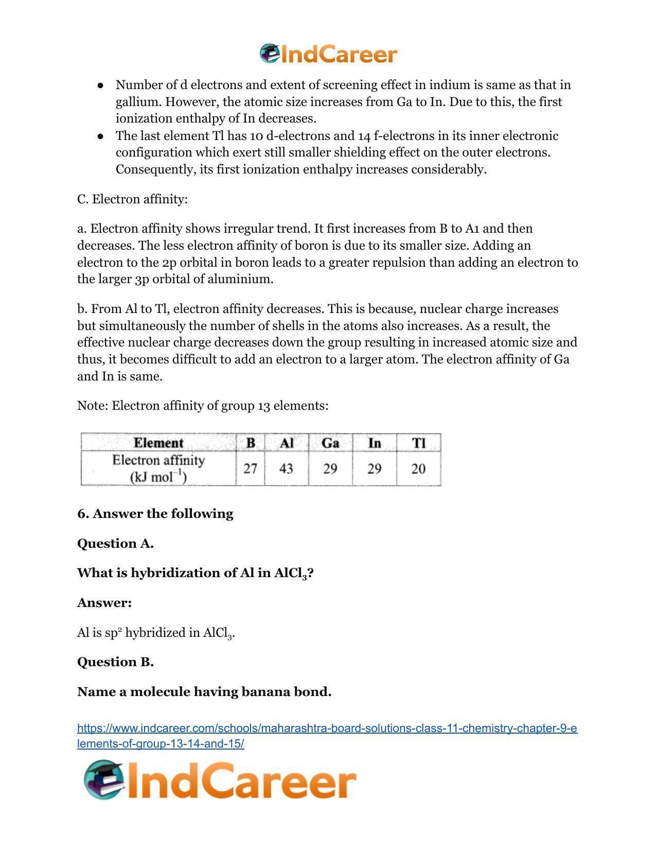 Maharashtra Board Solutions Class 11-Chemistry: Chapter 9- Elements of Group 13, 14 and 15 - Page 7
