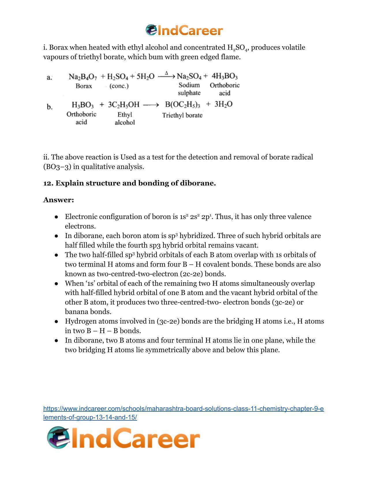 Maharashtra Board Solutions Class 11-Chemistry: Chapter 9- Elements of Group 13, 14 and 15 - Page 11