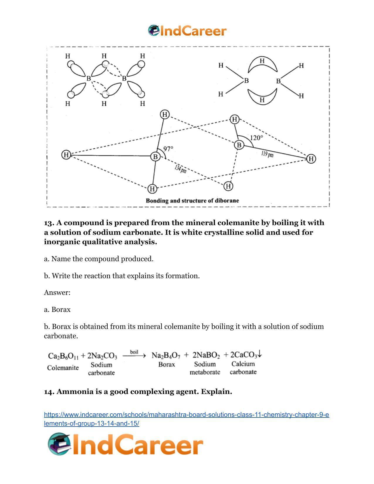Maharashtra Board Solutions Class 11-Chemistry: Chapter 9- Elements of Group 13, 14 and 15 - Page 12