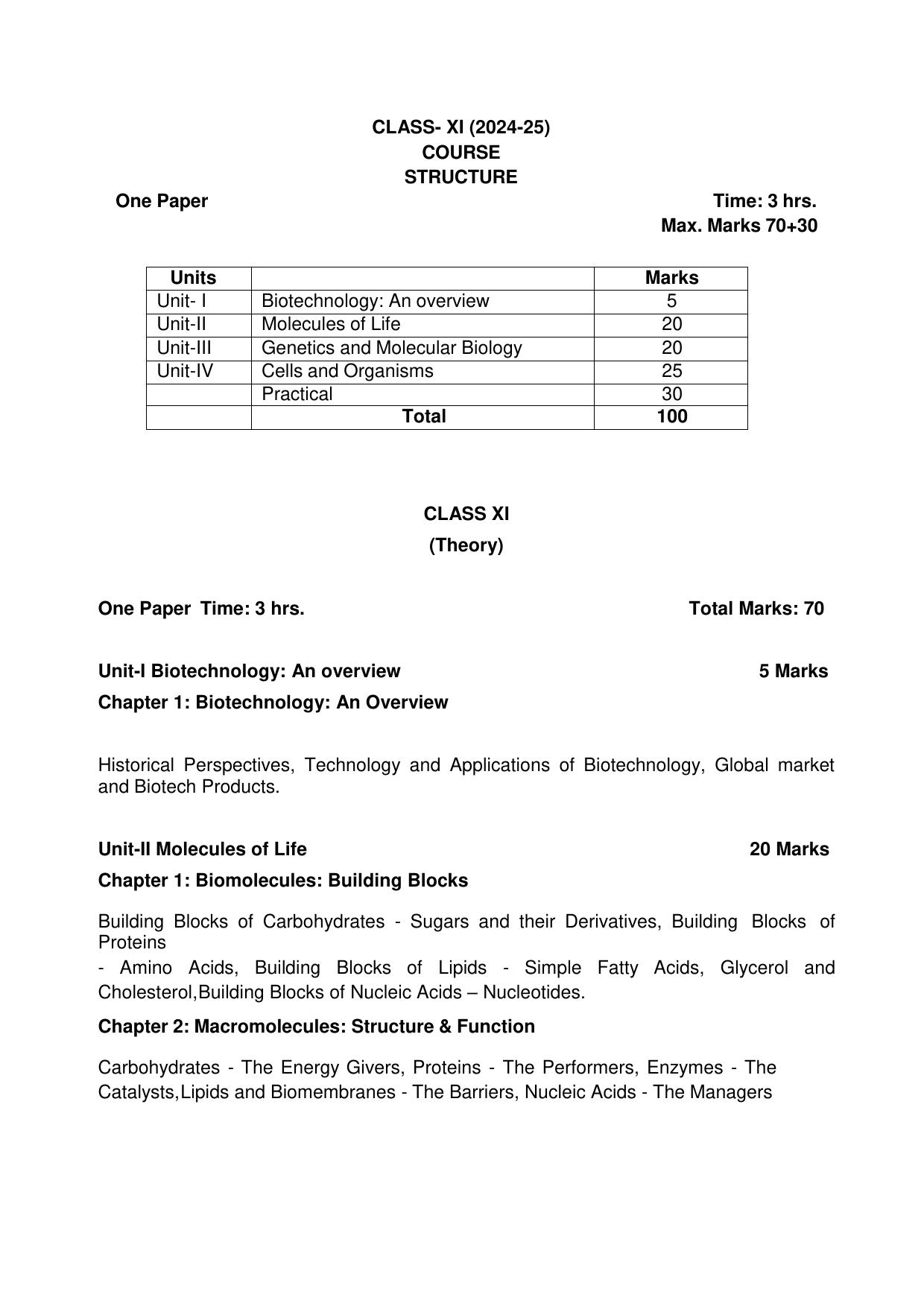 CBSE Class 11 & 12 Biotechnology Syllabus - Page 2