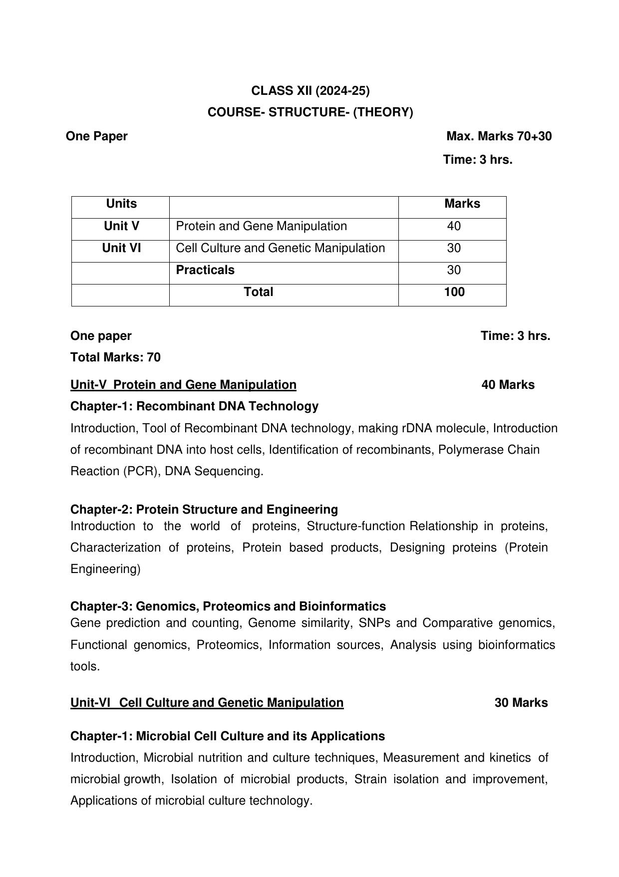 CBSE Class 11 & 12 Biotechnology Syllabus - Page 4