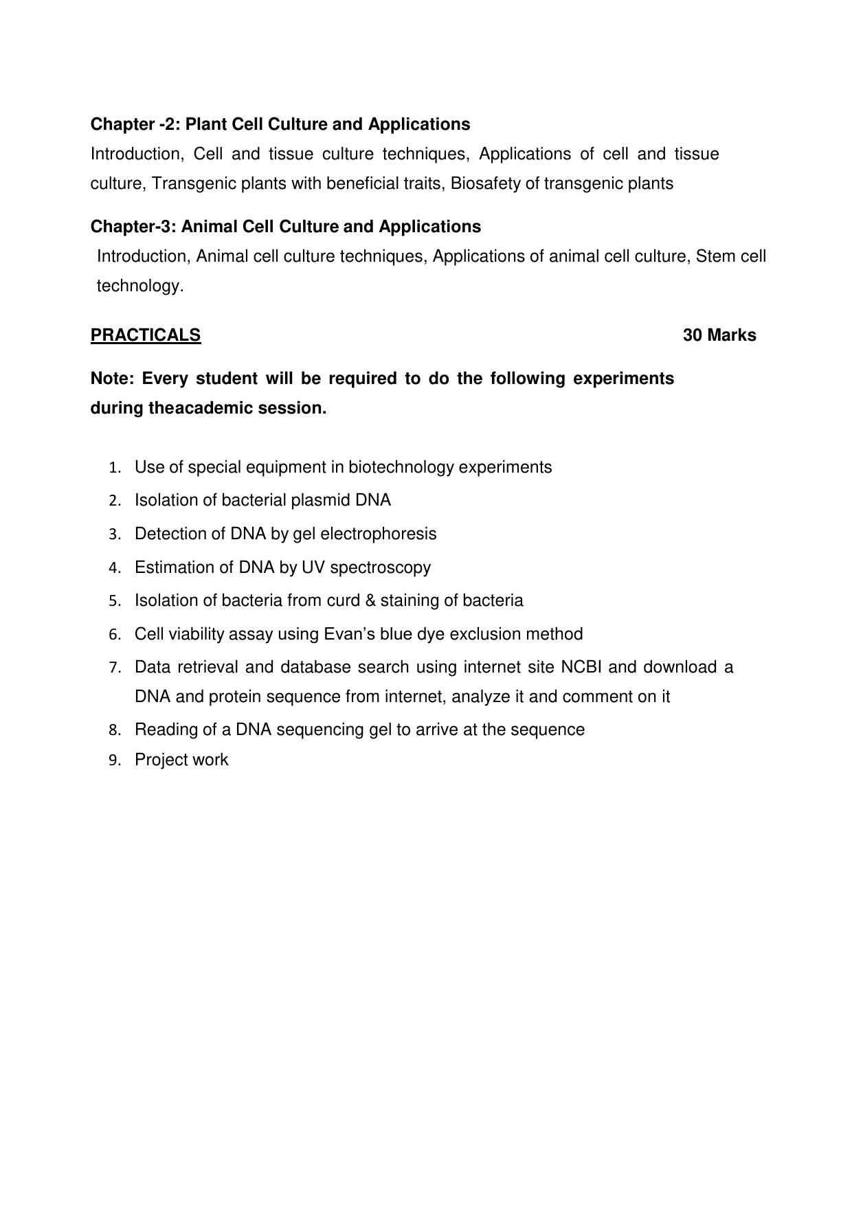 CBSE Class 11 & 12 Biotechnology Syllabus - Page 5