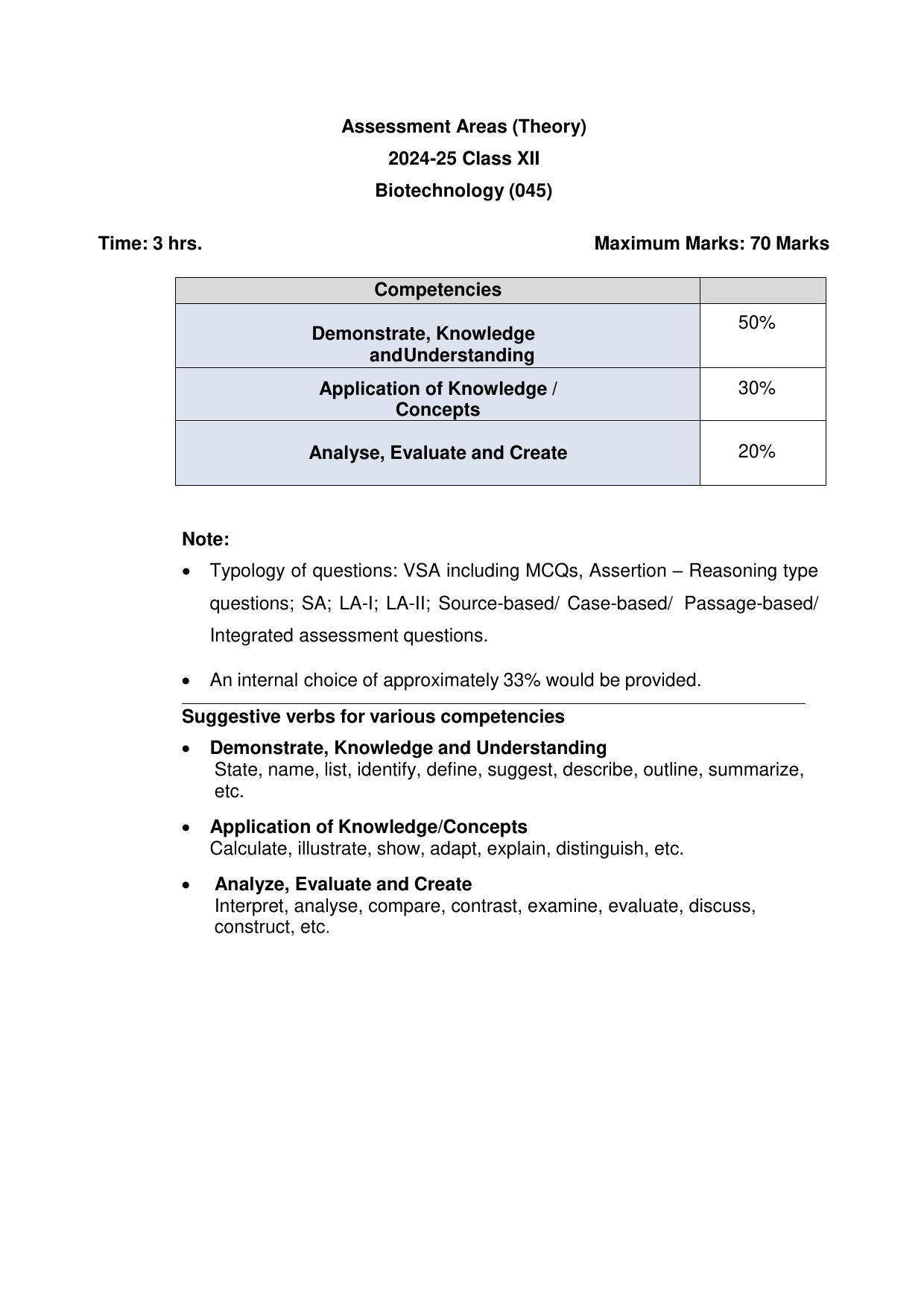 CBSE Class 11 & 12 Biotechnology Syllabus - Page 7