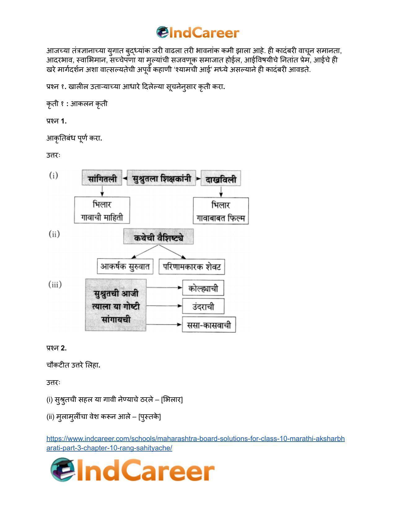 Maharashtra Board Solutions for Class 10- Marathi Aksharbharati (Part- 3): Chapter 10- रंग साहित्याचे - Page 9