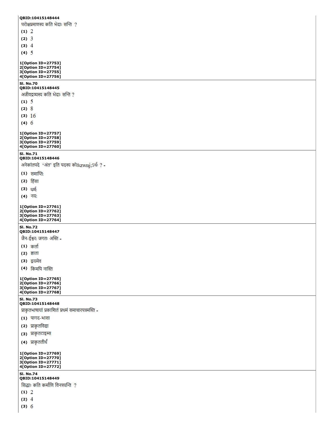 CUET (PG) 2022: PGQP-74 Jain Darshan (10-09-2022) Question Paper - Page 19
