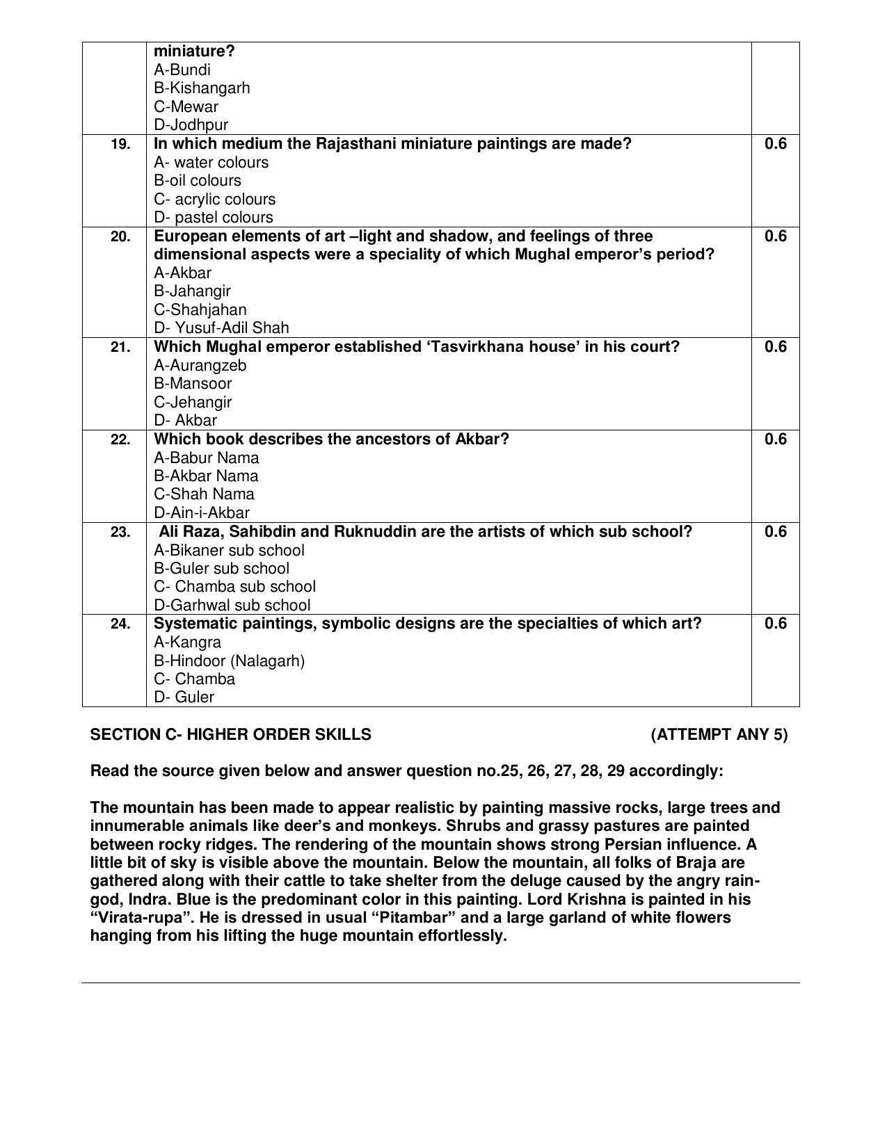 CBSE Class 12th Applied Arts (Commercial Art) Sample Question Paper 2021-22 - Page 3