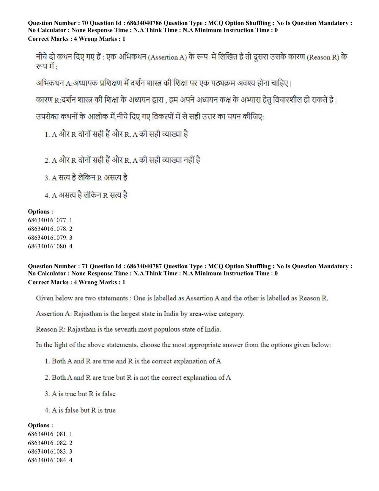 CUET PG 2023: COQP04 – B.Ed. Humanities and Social Sciences (Hin) - Shift 3 (30-06-2023) Question Paper - Page 65