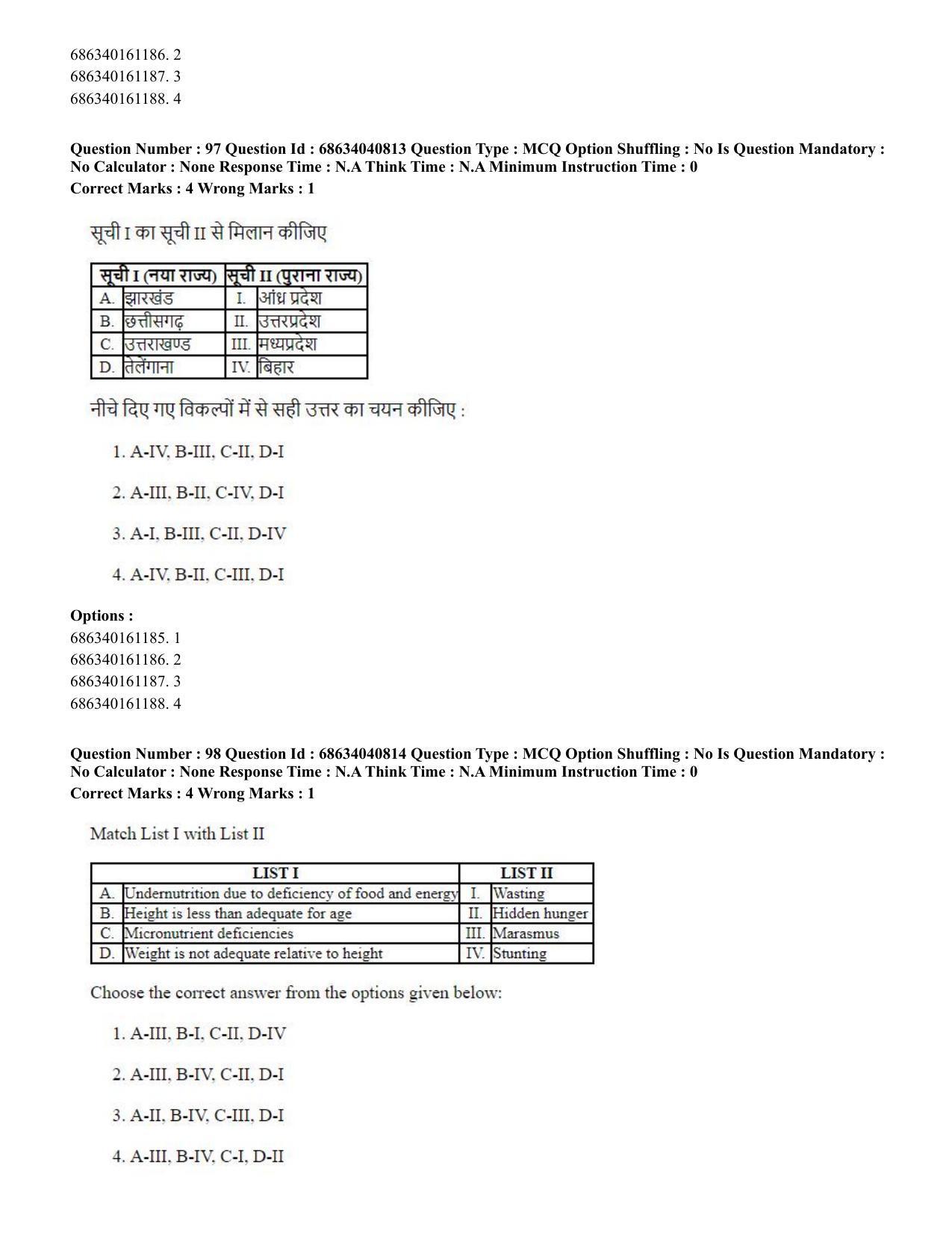 CUET PG 2023: COQP04 – B.Ed. Humanities and Social Sciences (Hin) - Shift 3 (30-06-2023) Question Paper - Page 95