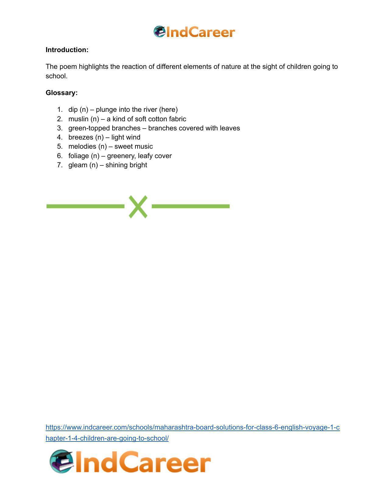 Maharashtra Board Solutions for Class 6- English (Voyage 1): Chapter 1.4- Children are Going to School ... - Page 10