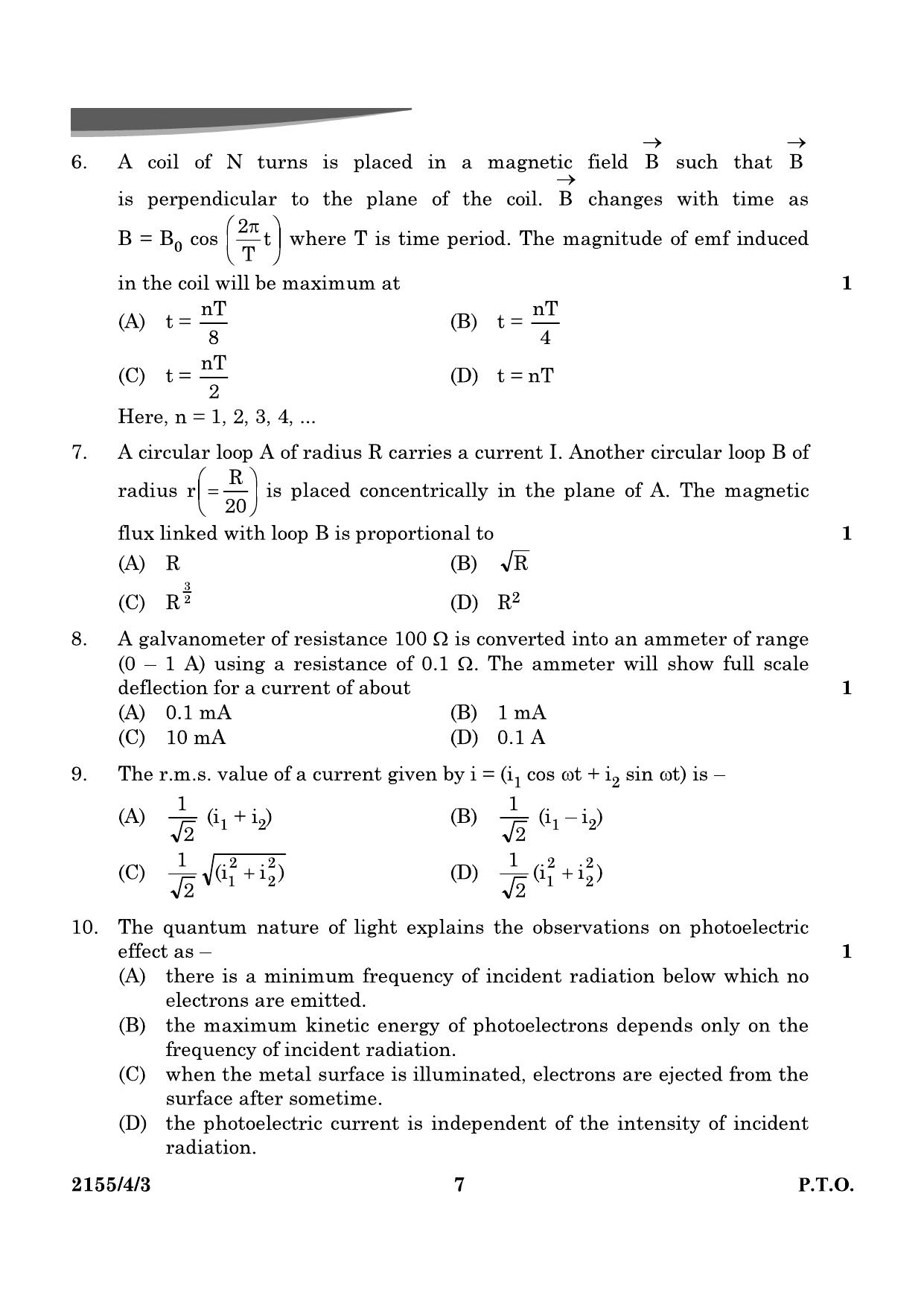 CBSE Class 12 55-4-3 Physics 2024 Question Paper - Page 7