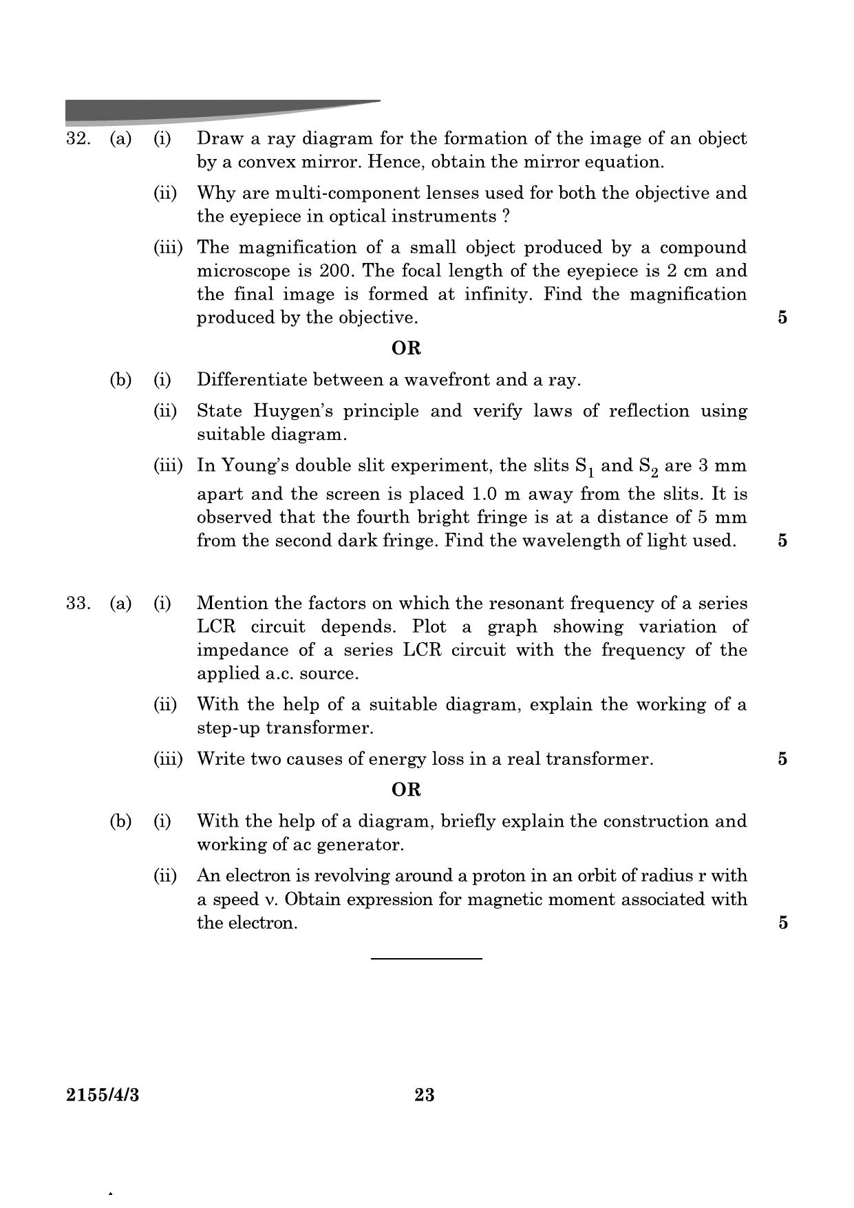 CBSE Class 12 55-4-3 Physics 2024 Question Paper - Page 23