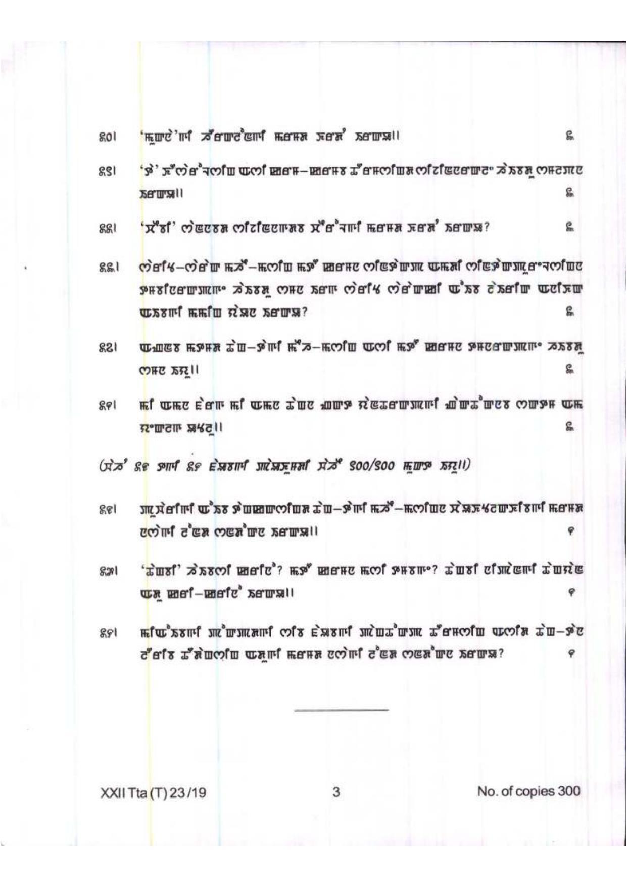 COHSEM Class 12 Thang-Ta 2019 Question Papers - Page 3