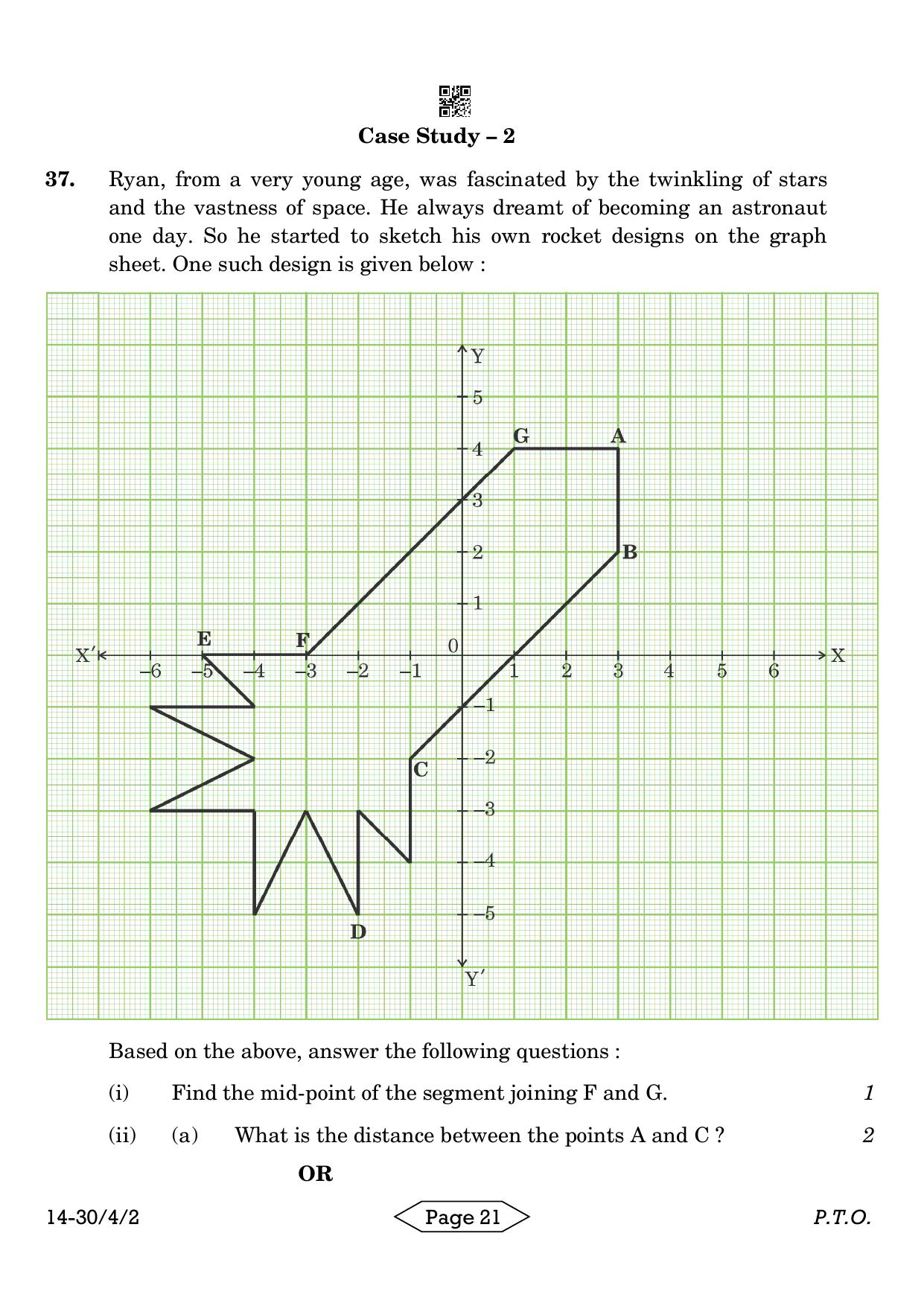 CBSE Class 10 30-4-2 Mathematics Standard 2024 Question Paper - Page 21