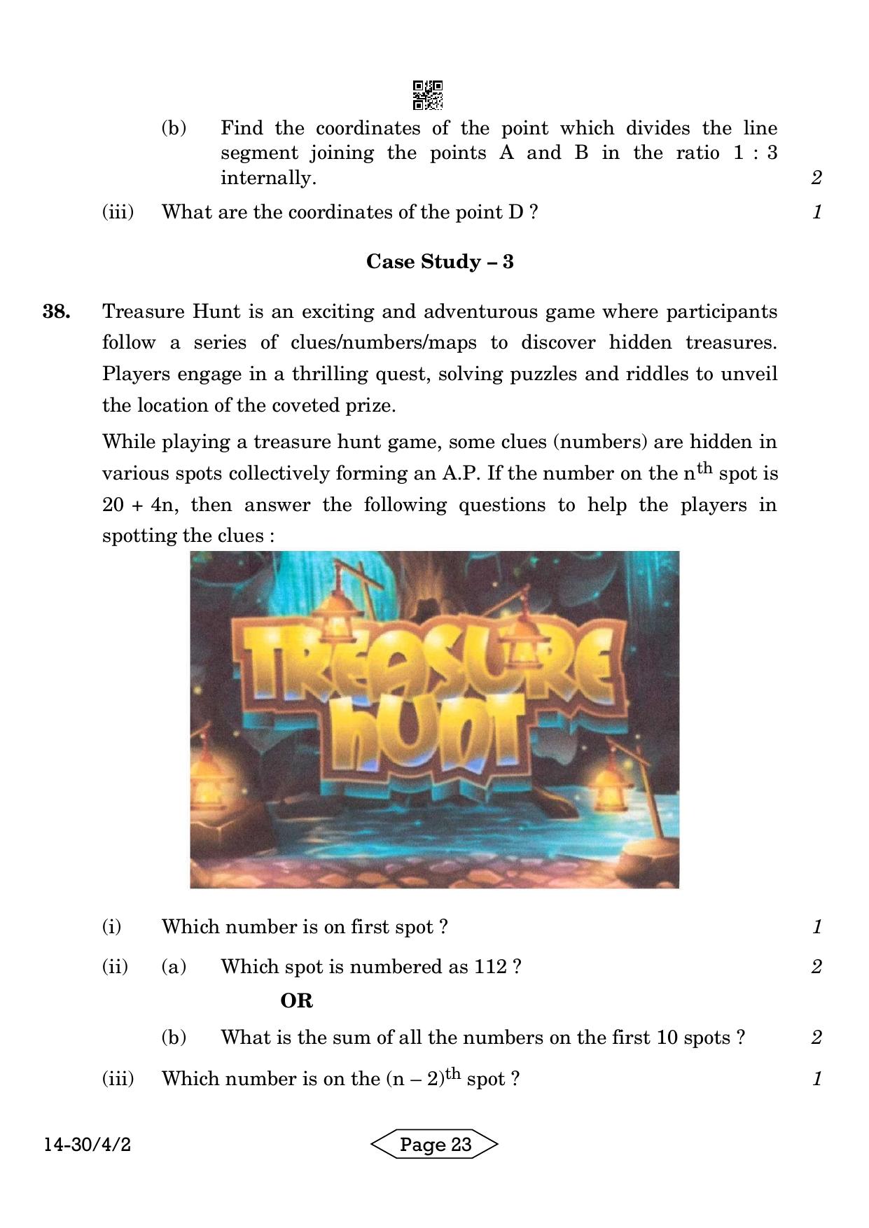 CBSE Class 10 30-4-2 Mathematics Standard 2024 Question Paper - Page 23