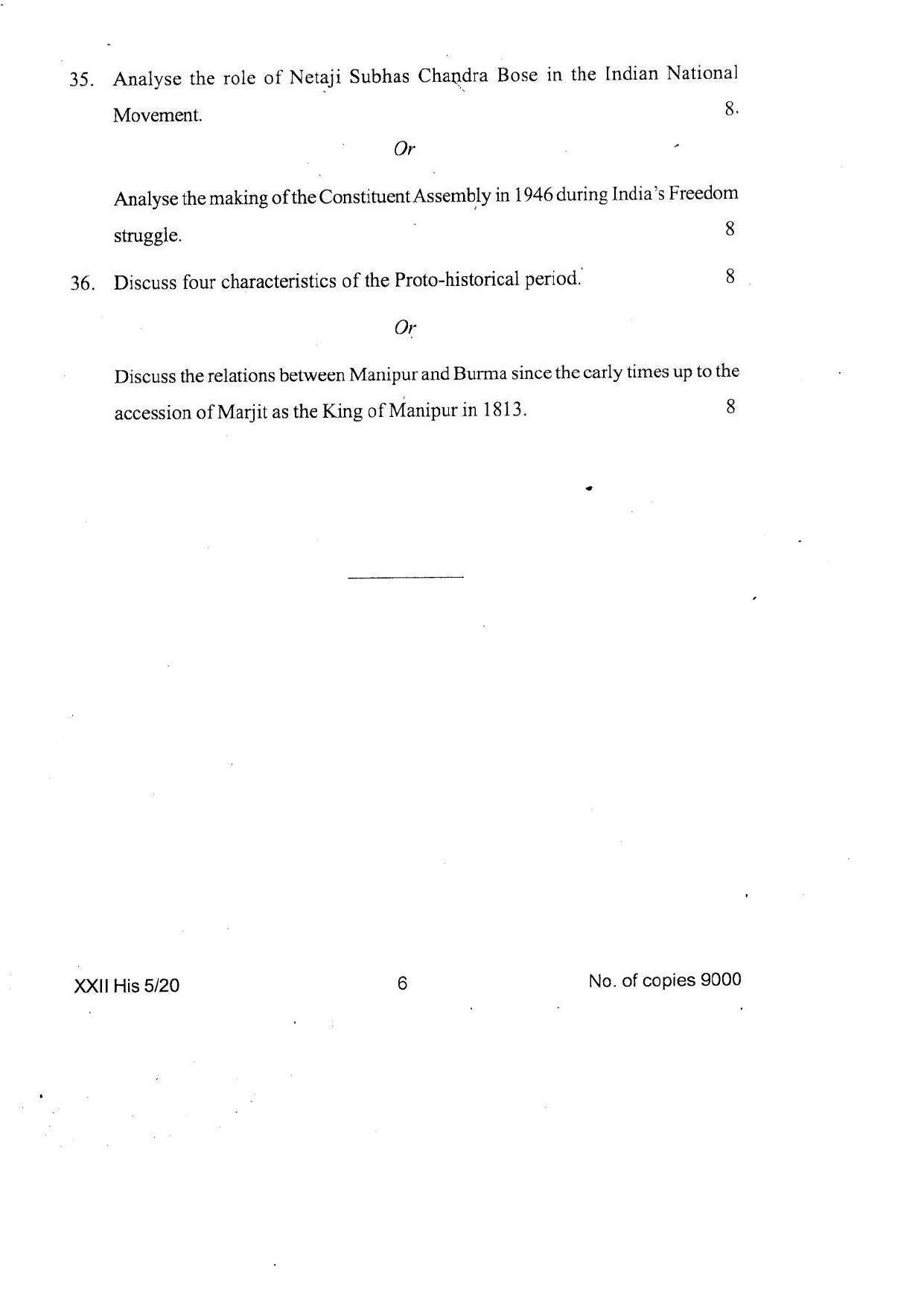 COHSEM Class 12 History Question Papers 2020 - Page 6