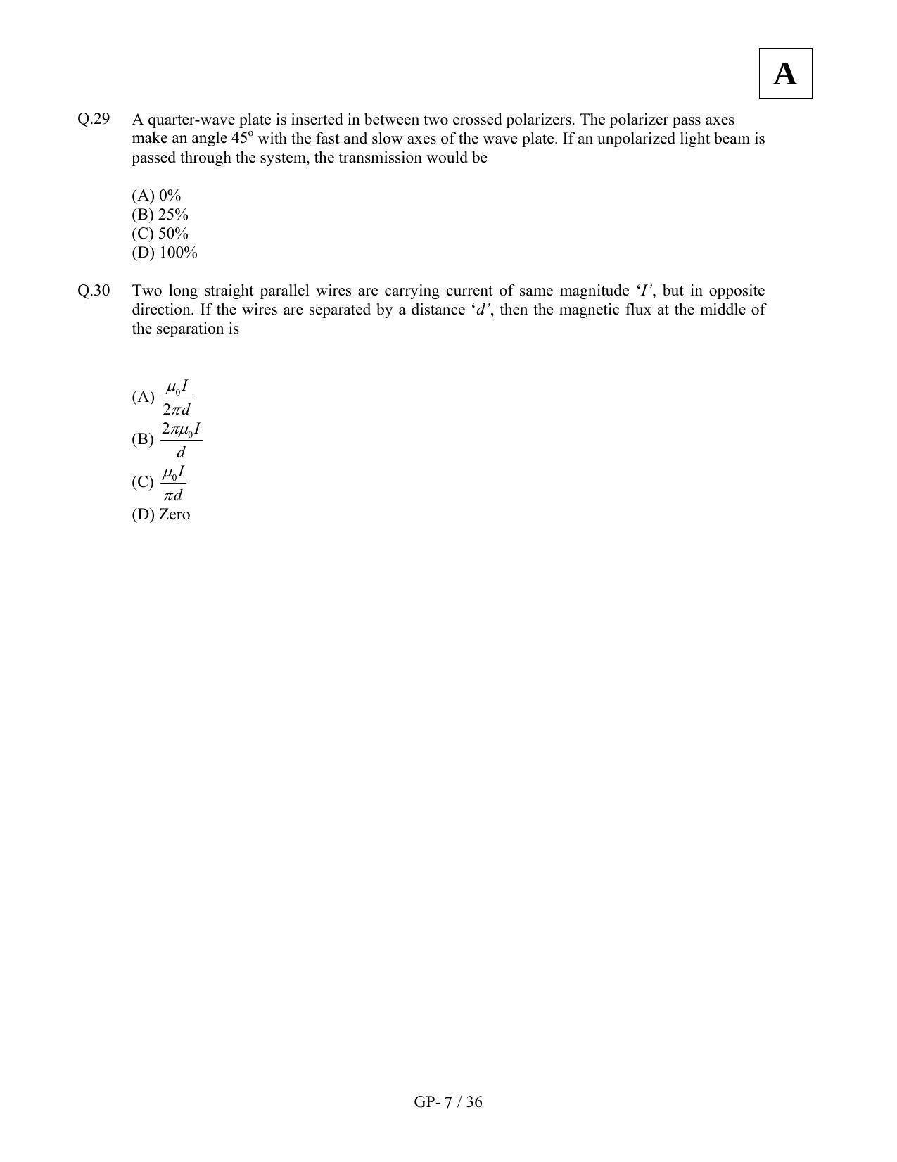 JAM 2011: GP Question Paper - Page 9