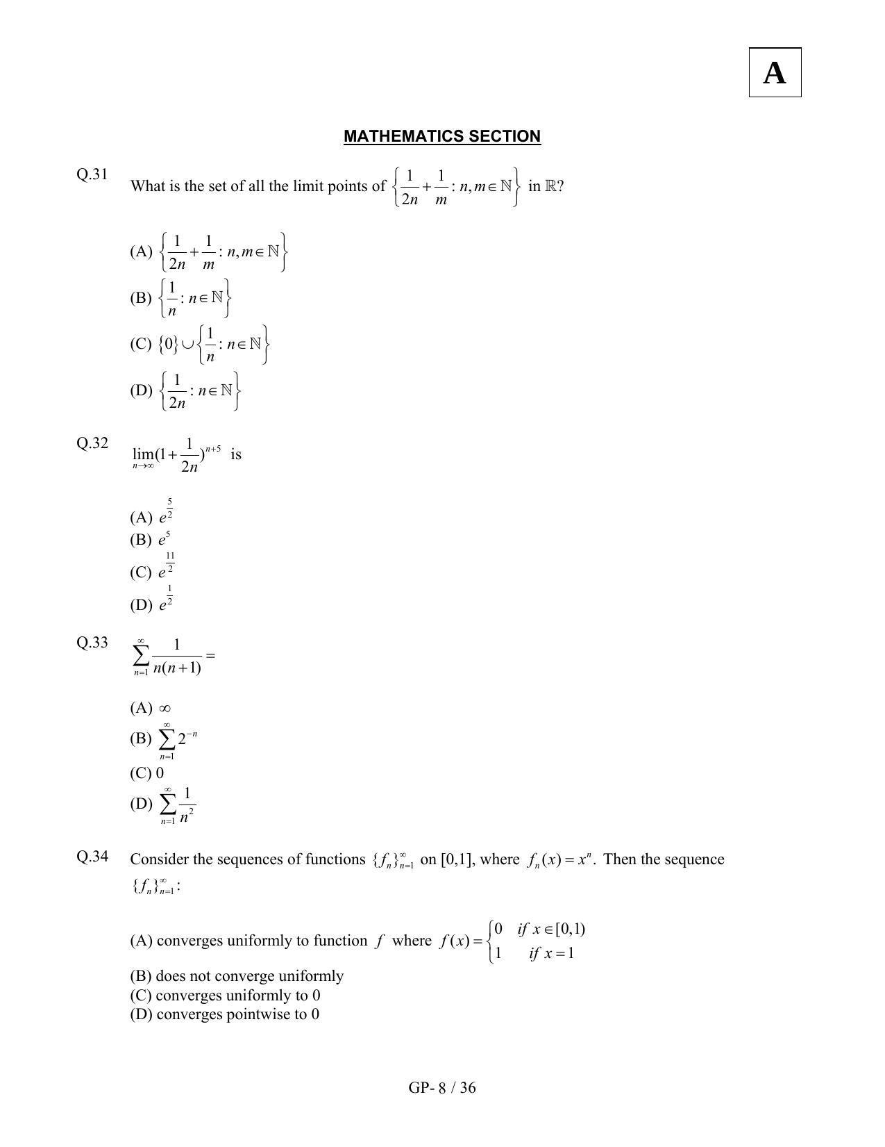 JAM 2011: GP Question Paper - Page 10