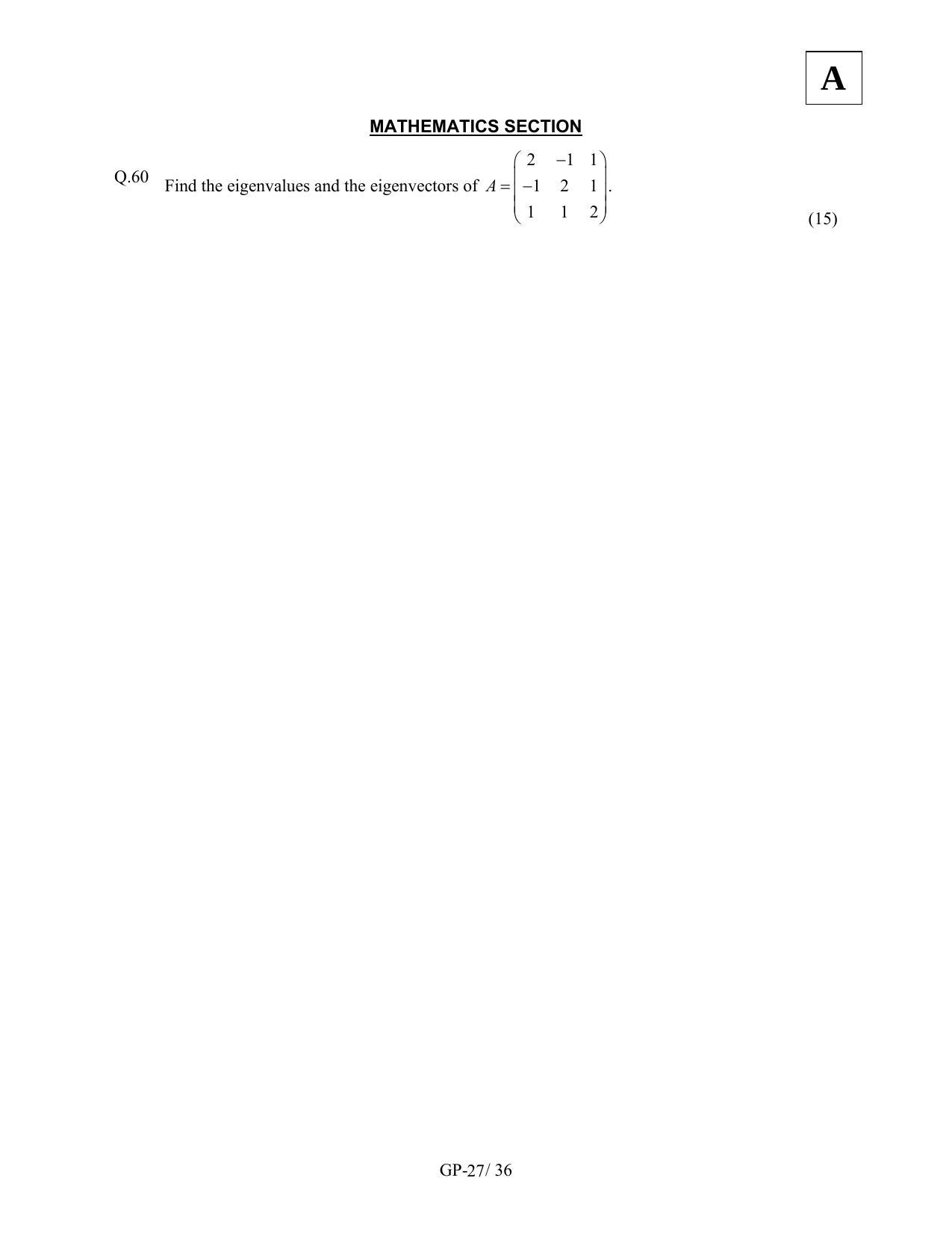 JAM 2011: GP Question Paper - Page 29