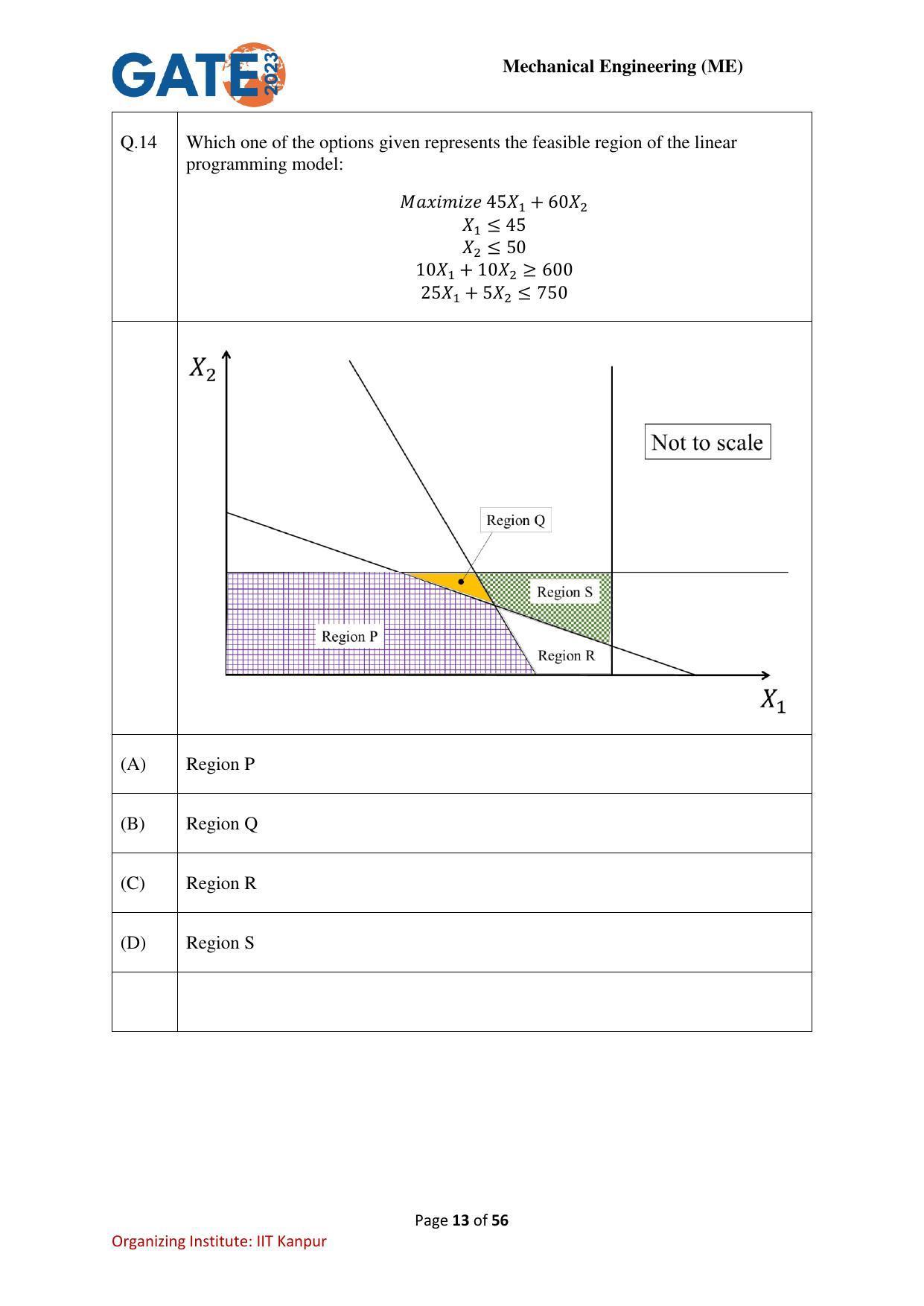 GATE 2023 Mechanical Engineering (ME) Question Paper - Page 13
