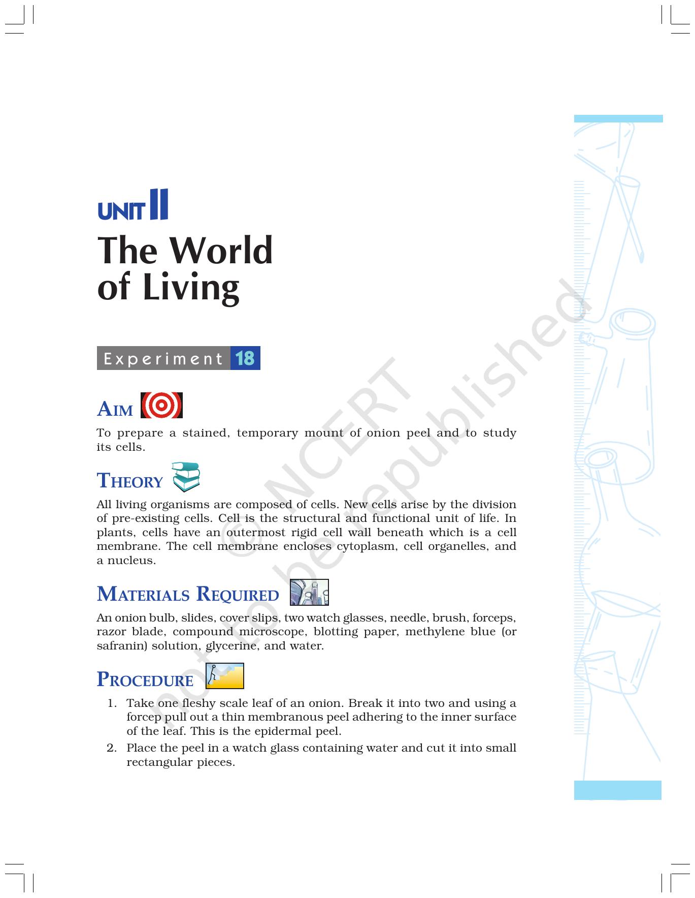 NCERT Laboratory Manuals for Class IX Science - The World of Living - Page 1