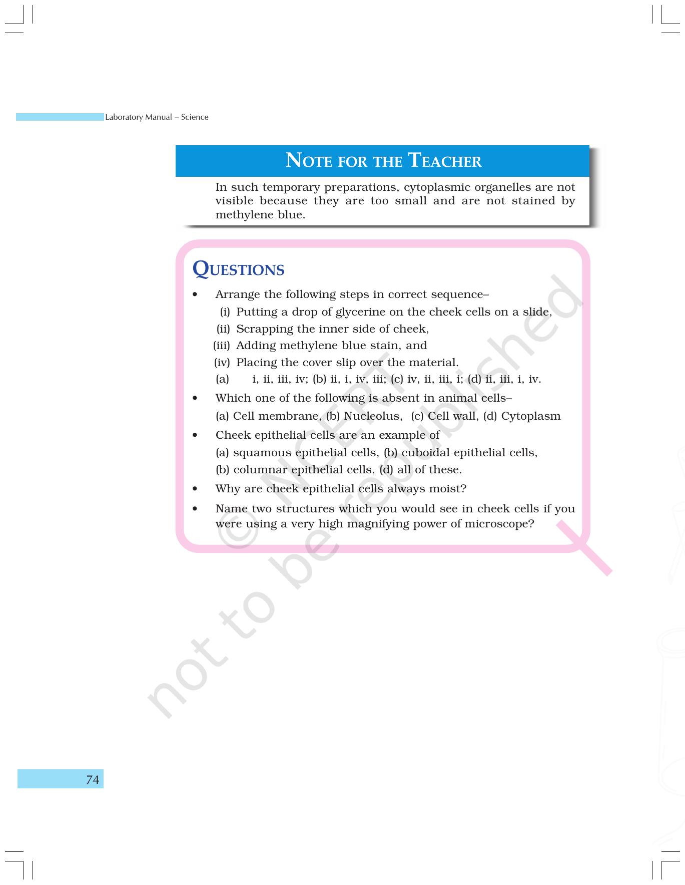 NCERT Laboratory Manuals for Class IX Science - The World of Living - Page 6