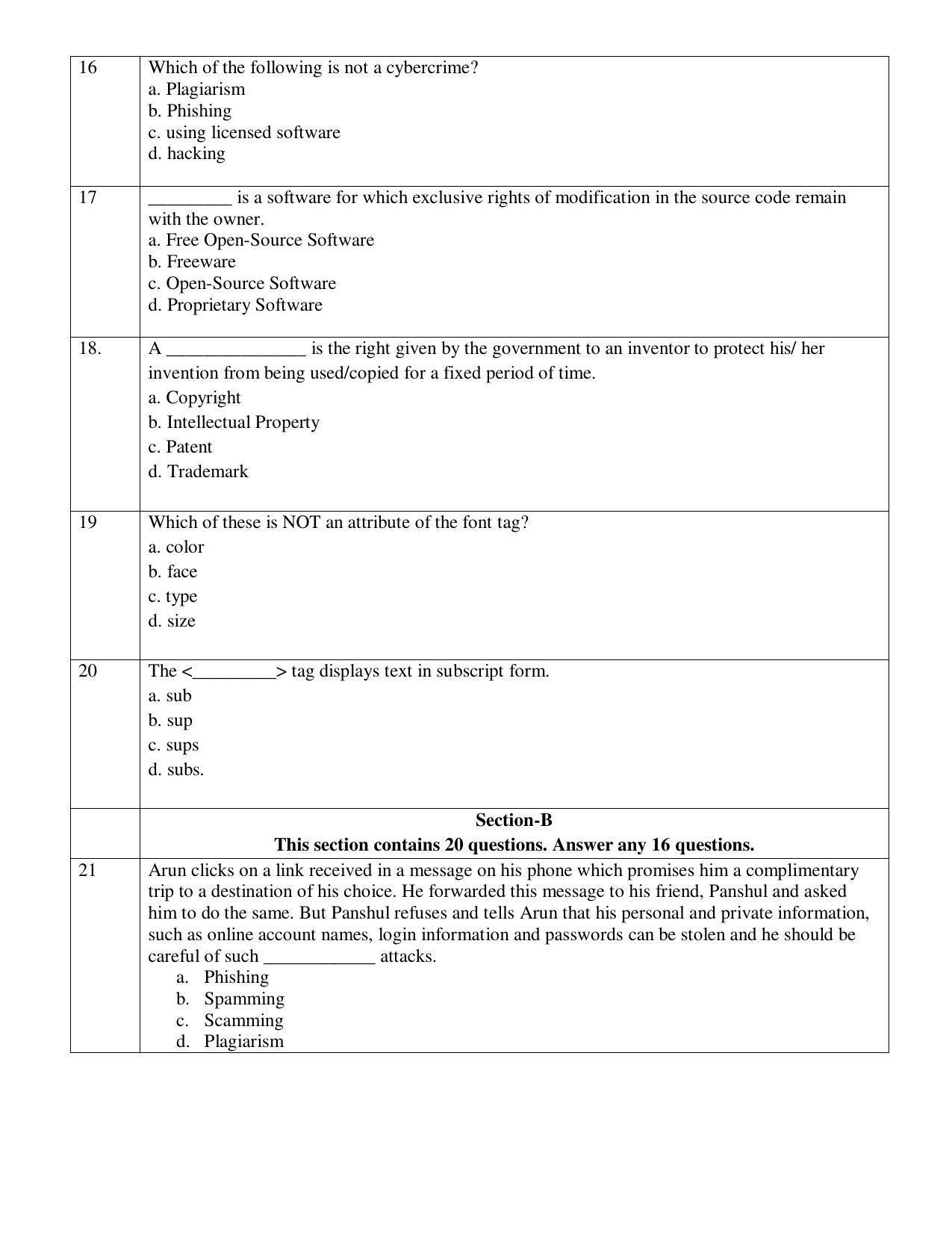 CBSE Class 10 Computer Application Sample Paper 2021-22 - Page 3