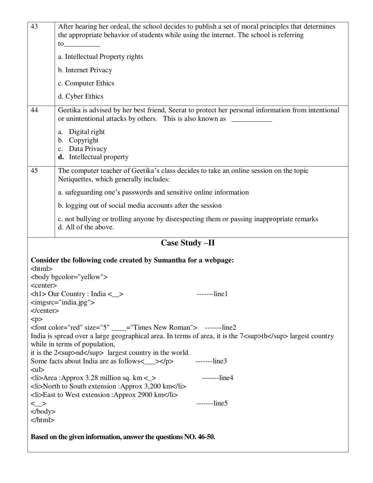 CBSE Class 10 Computer Application Sample Paper 2021-22 - Page 8