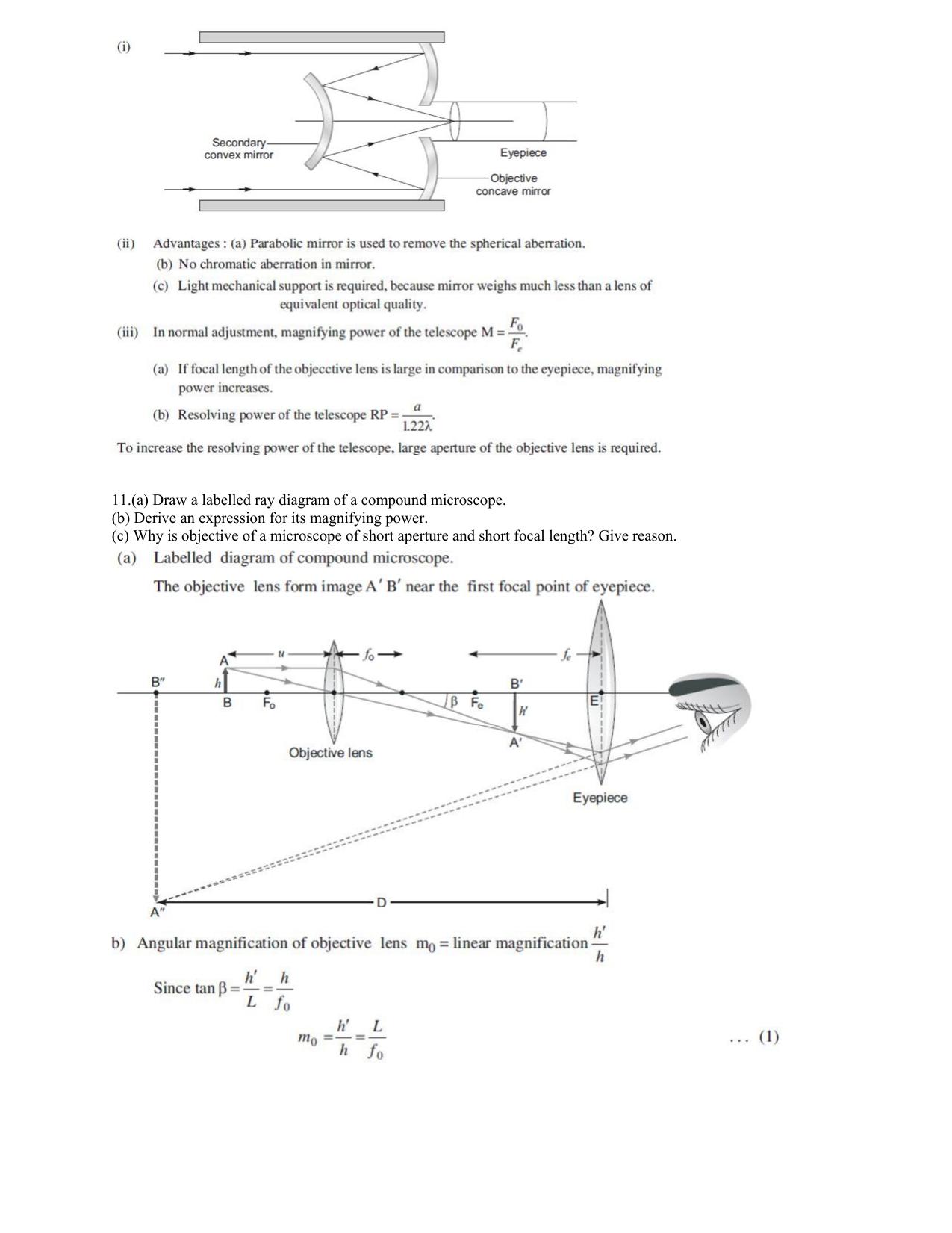 CBSE Class 12 Physics Worksheets for Optics - Page 9