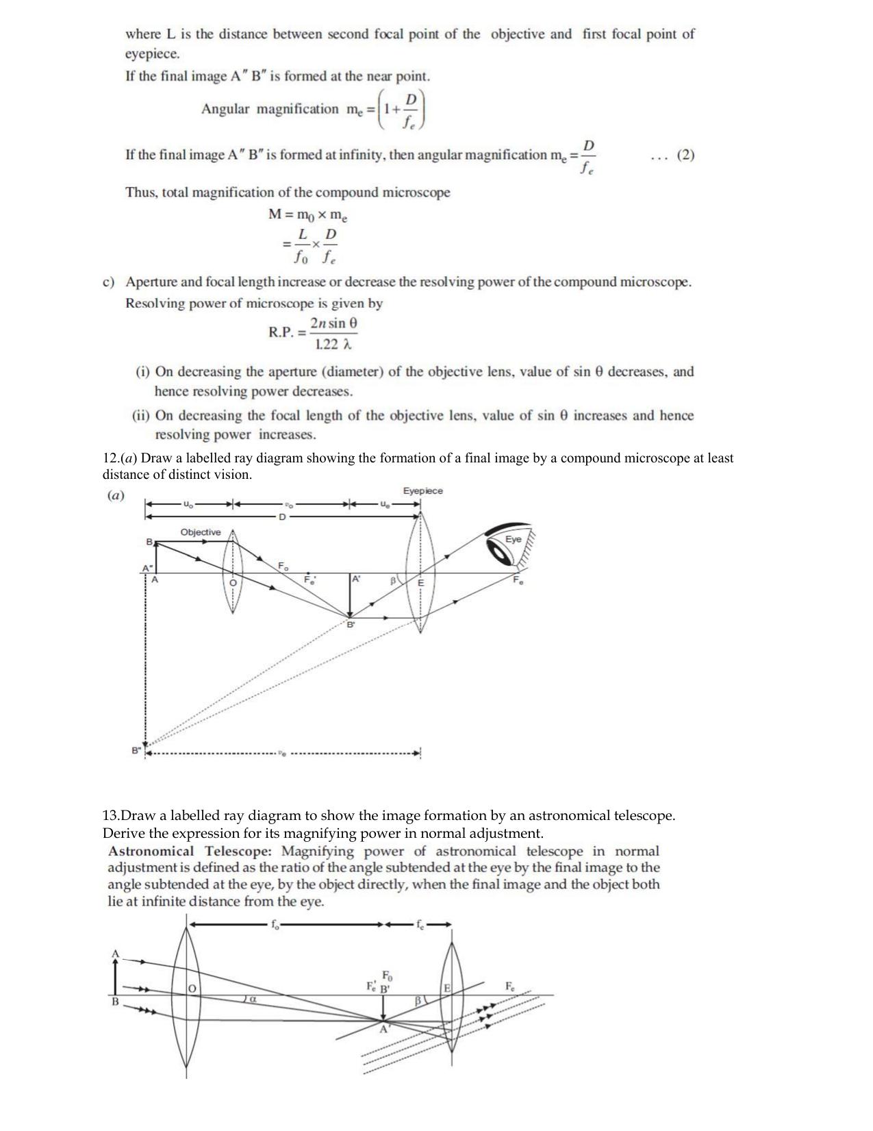 CBSE Class 12 Physics Worksheets for Optics - Page 10
