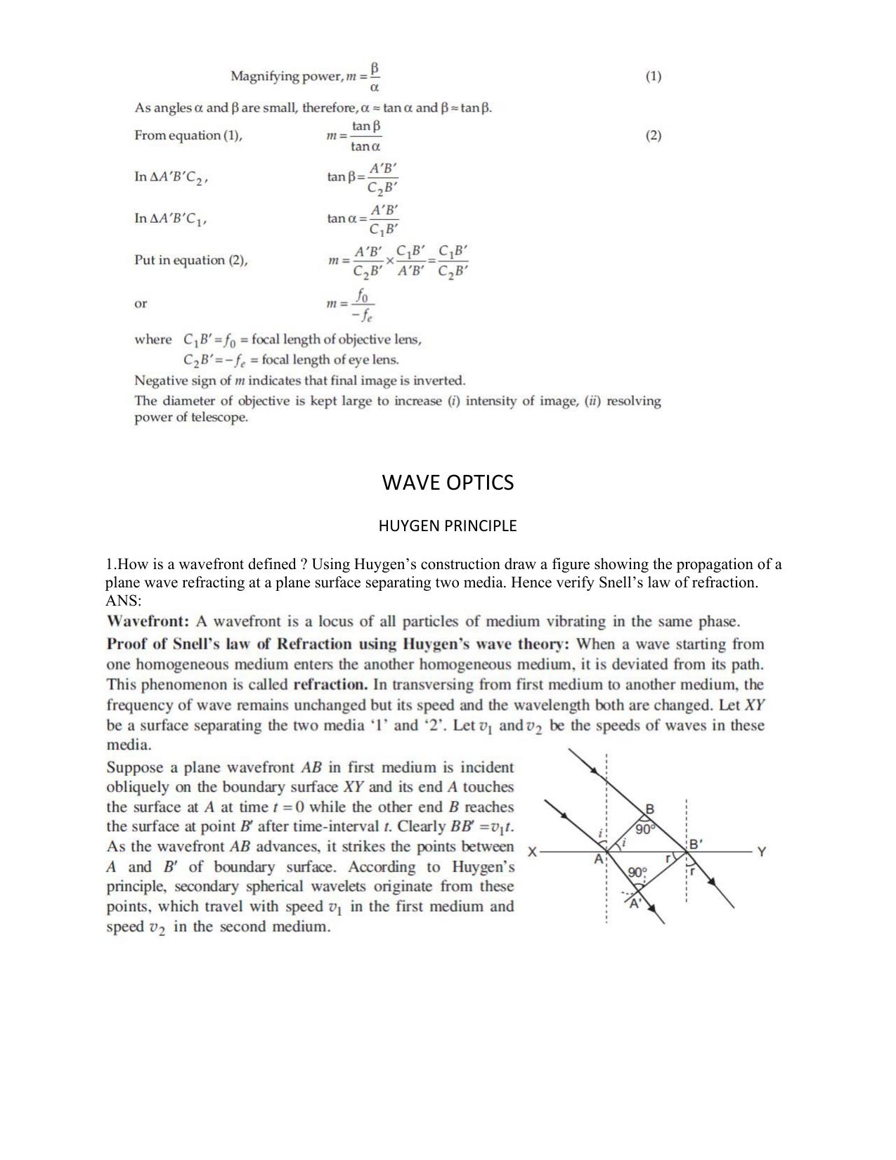 CBSE Class 12 Physics Worksheets for Optics - Page 11