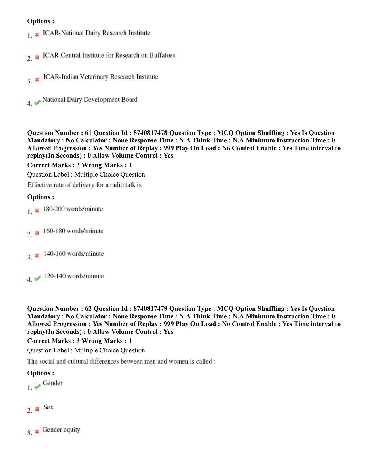 BHU RET Veterinary Extension Education 2020 Question Paper - Page 36