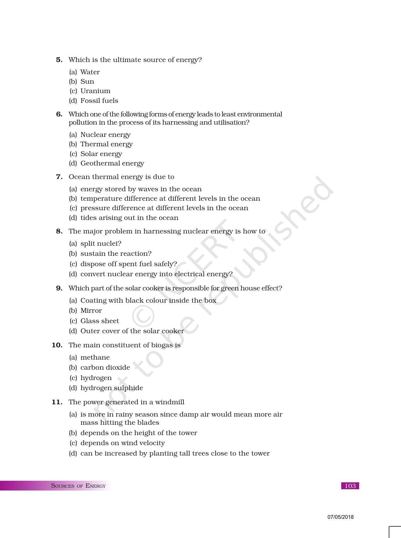 NCERT Exemplar Book for Class 10 Science: Chapter 14 Sources of Energy - Page 2